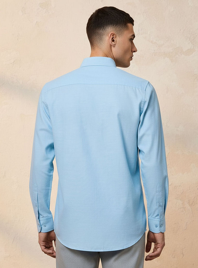 Regular Fit Collared Textured Long Sleeves Shirt-men-clothing-shirts-image-4