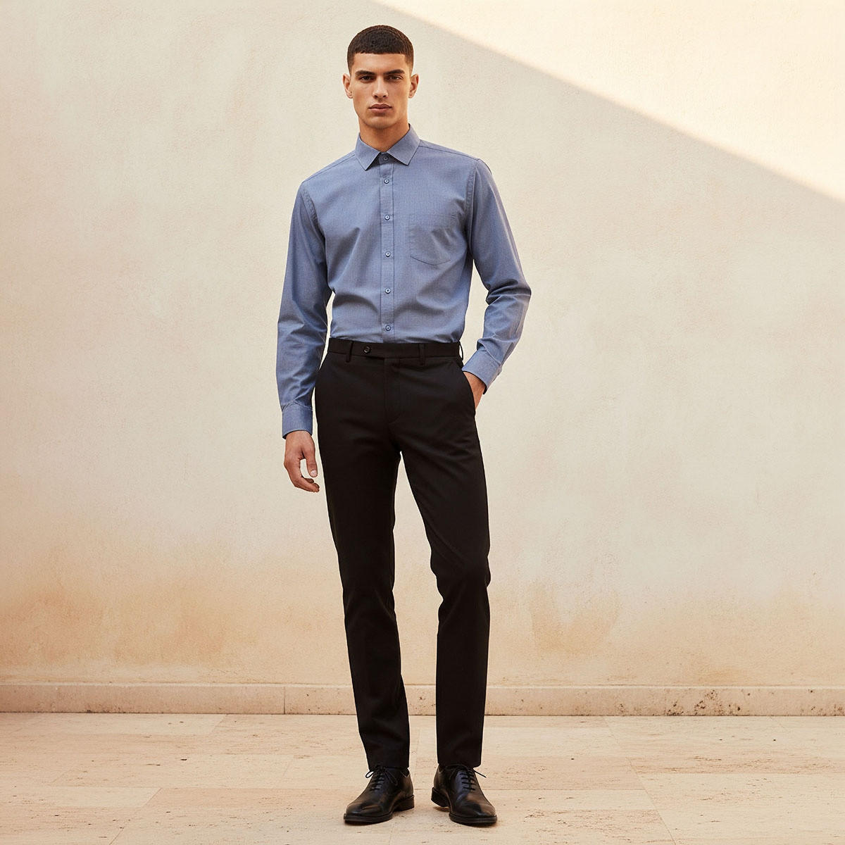 قميص بارز الملمس بأكمام طويلة وقصة وياقة مريحة-men-clothing-shirts-image-3