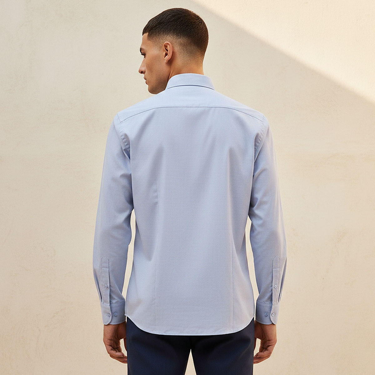 Regular Fit Collared Textured Long Sleeves Shirt-men-clothing-shirts-image-4