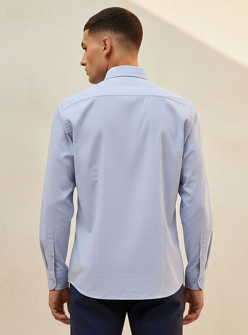 Regular Fit Collared Textured Long Sleeves Shirt-men-clothing-shirts-image-4