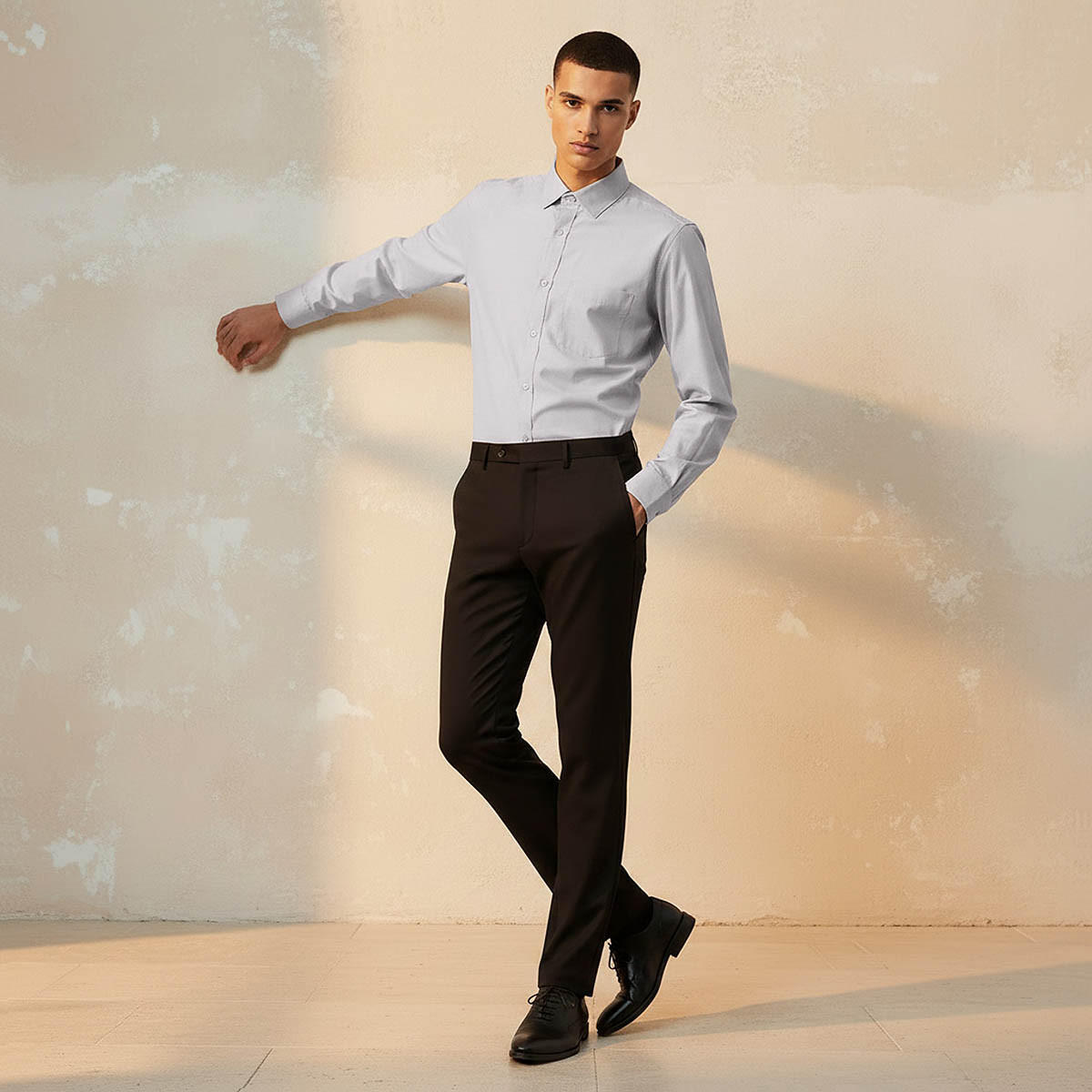 قميص بارز الملمس بأكمام طويلة وقصة وياقة مريحة-men-clothing-shirts-image-3