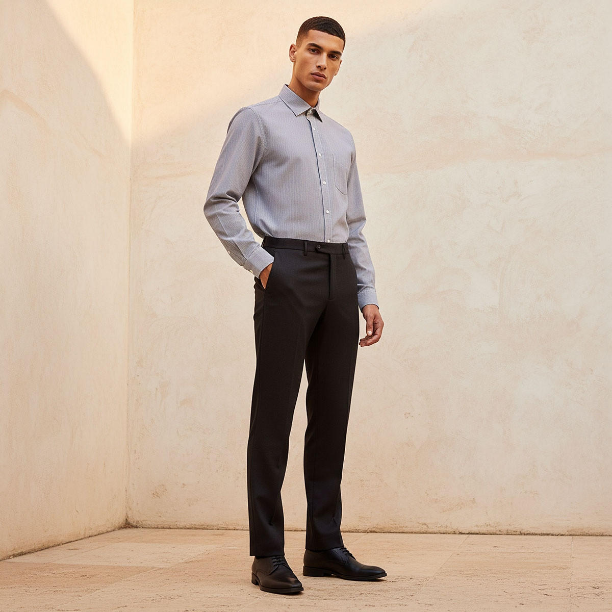 قميص مخطط بقصة وياقة عادية وأكمام طويلة-men-clothing-shirts-image-3
