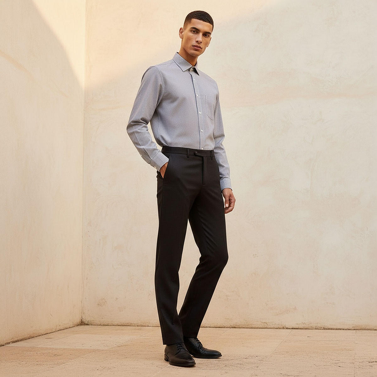 قميص مخطط بقصة وياقة عادية وأكمام طويلة-men-clothing-shirts-image-5