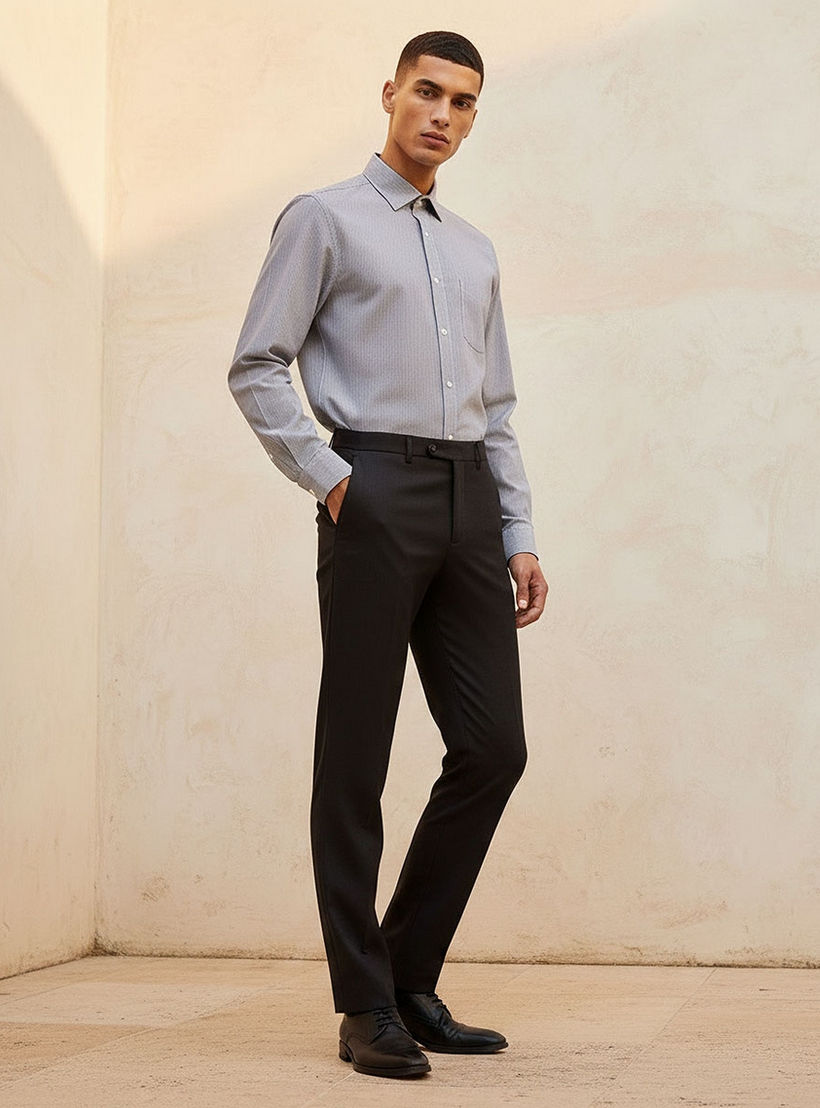 قميص مخطط بقصة وياقة عادية وأكمام طويلة-men-clothing-shirts-image-5