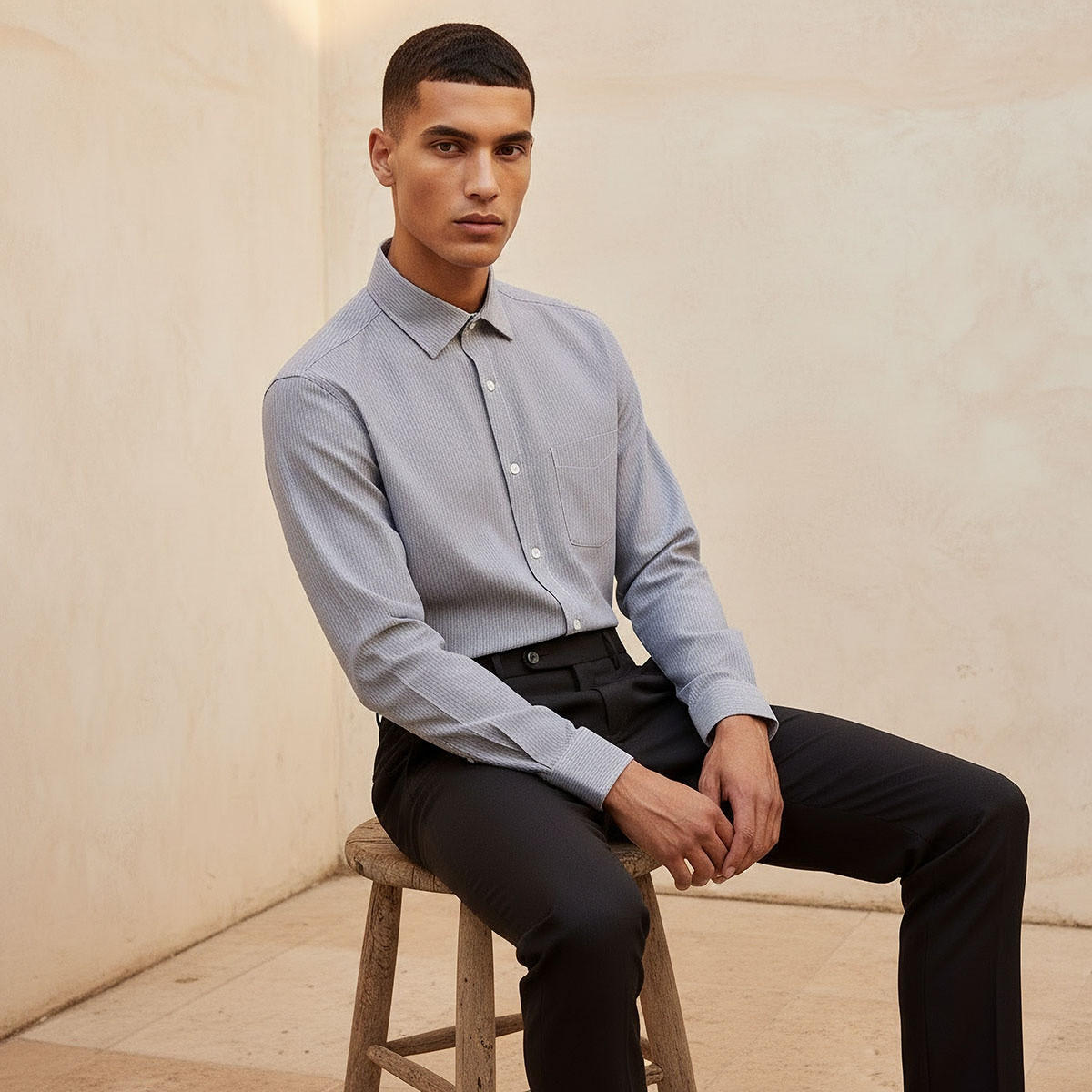 قميص مخطط بقصة وياقة عادية وأكمام طويلة-men-clothing-shirts-image-6