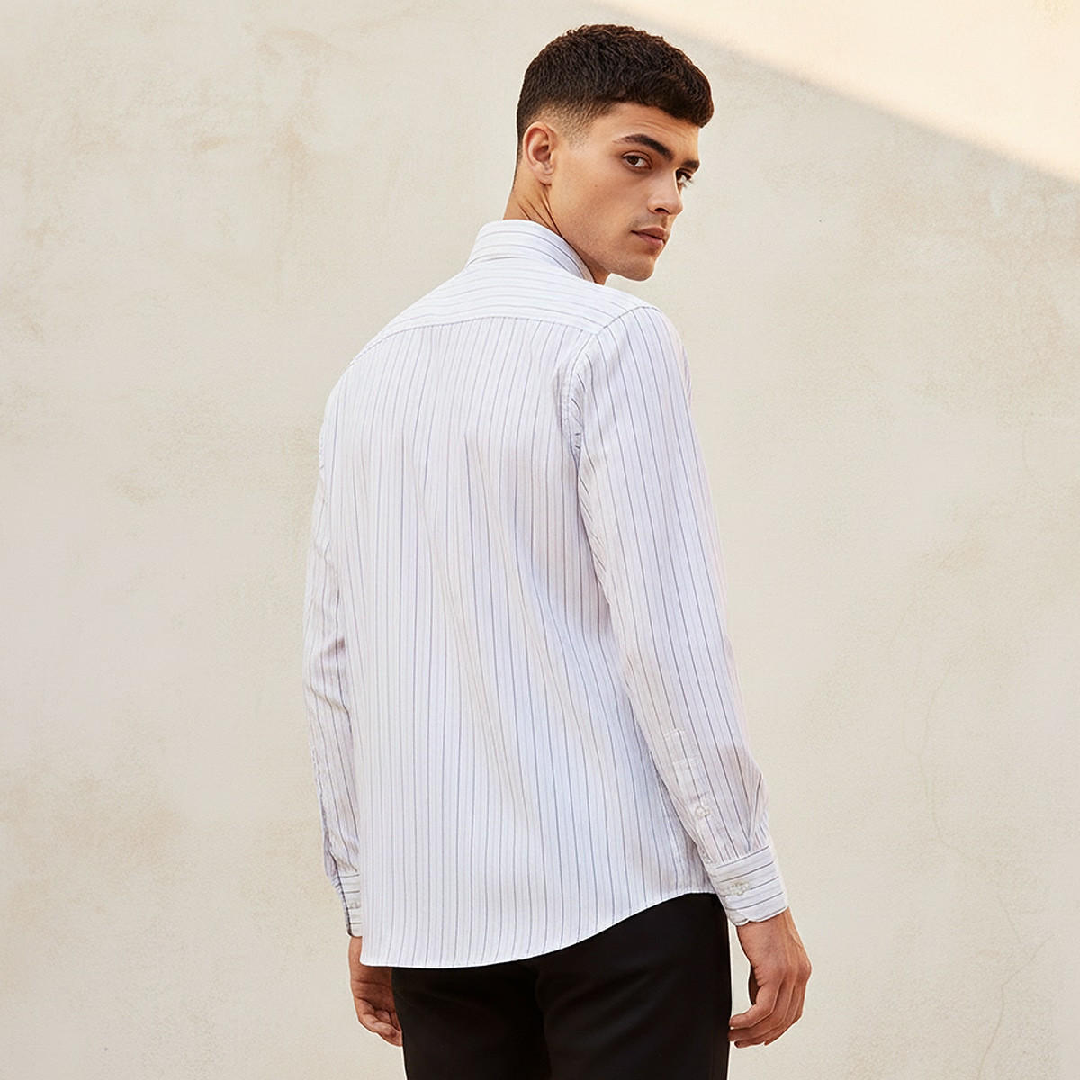 Regular Fit Collared Striped Long Sleeves Shirt-men-clothing-shirts-image-3