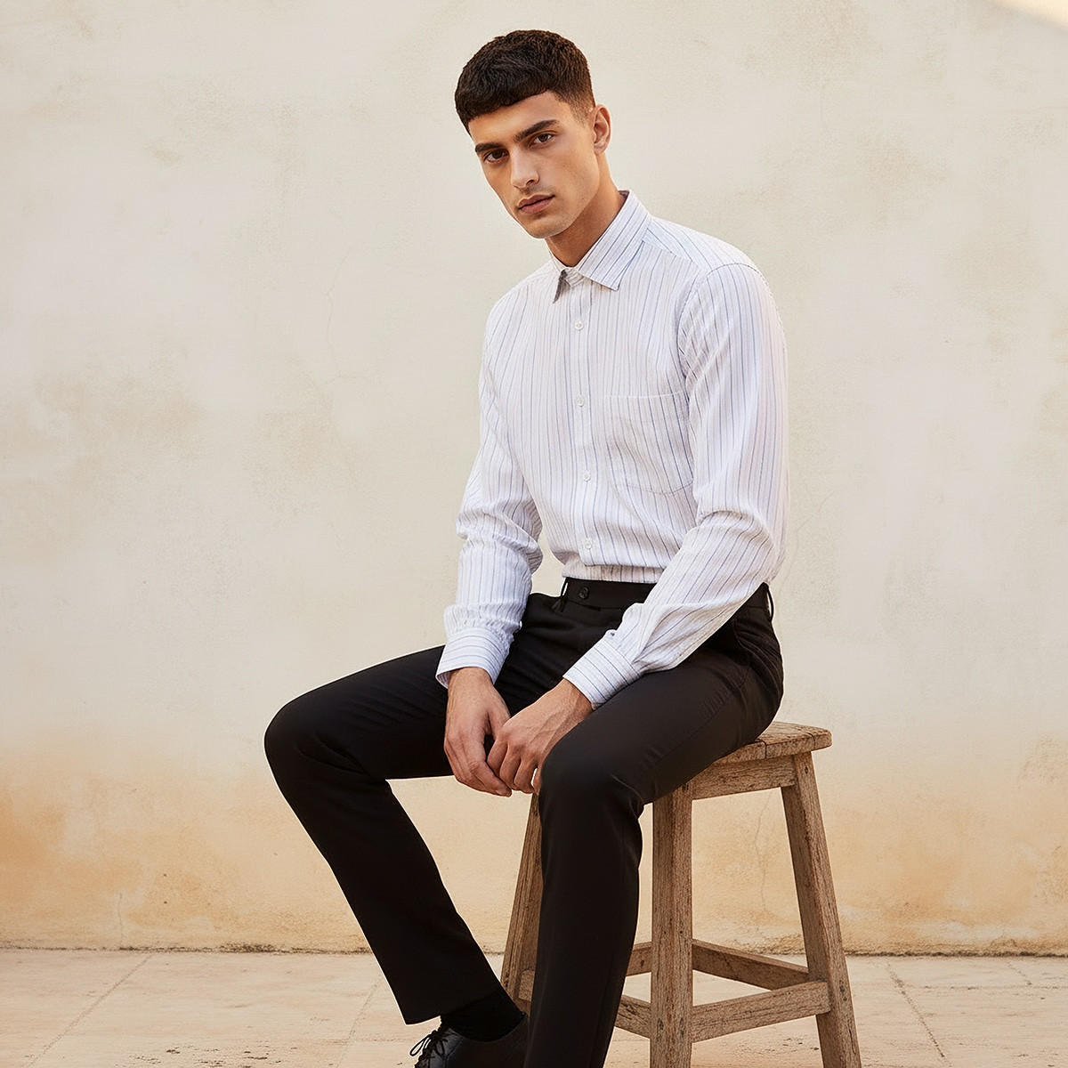 Regular Fit Collared Striped Long Sleeves Shirt-men-clothing-shirts-image-5