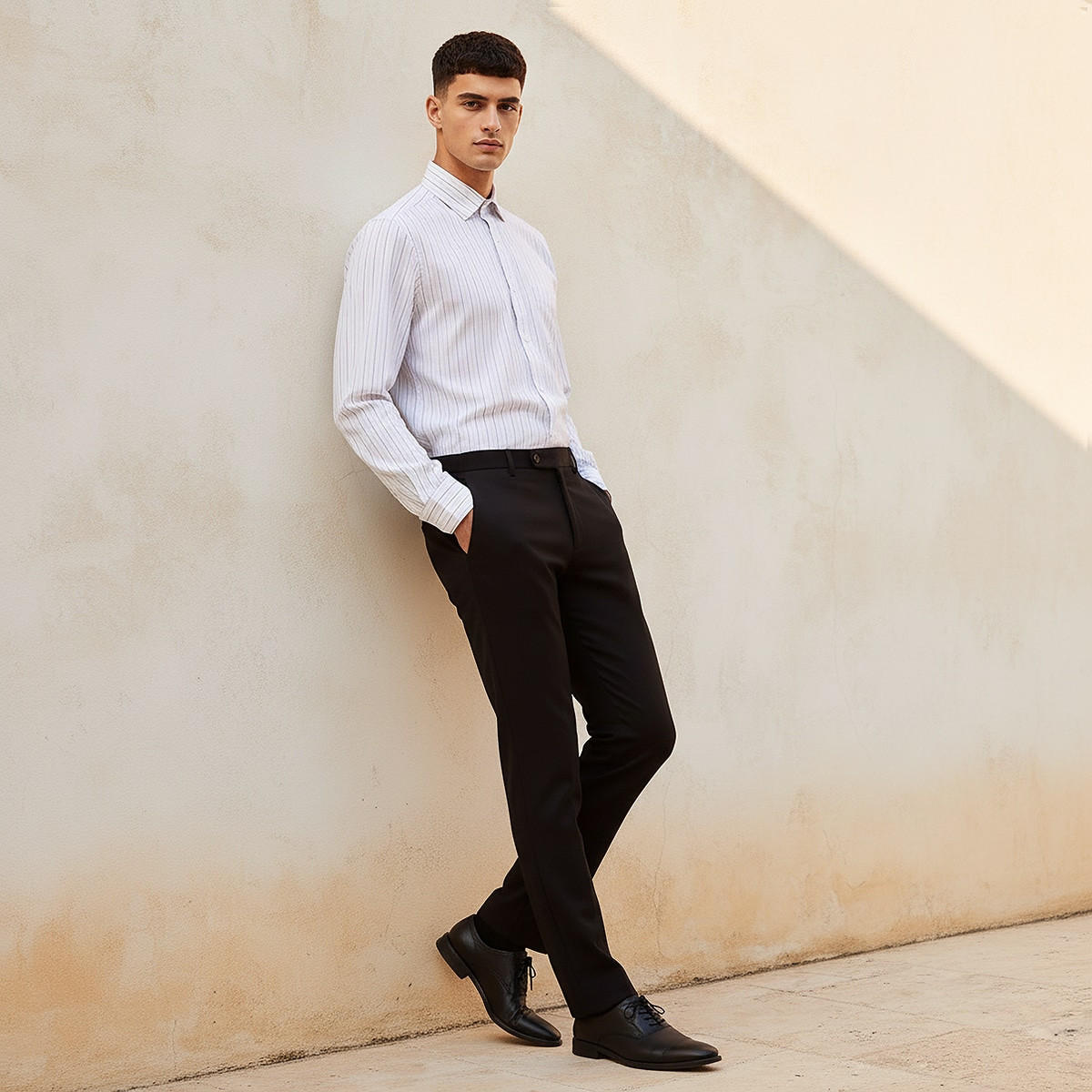 قميص مخطط بقصة وياقة عادية وأكمام طويلة-men-clothing-shirts-image-5