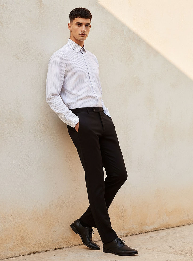 قميص مخطط بقصة وياقة عادية وأكمام طويلة-men-clothing-shirts-image-5