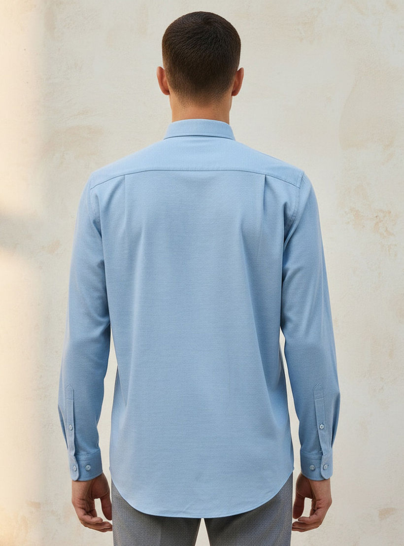 Regular Fit Collared Textured Long Sleeves Shirt-men-clothing-shirts-image-4