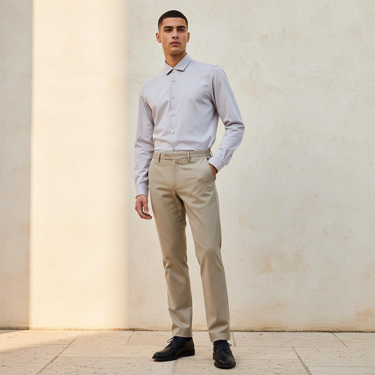 قميص بارز الملمس بقصة وياقة عادية وأكمام طويلة-men-clothing-shirts-image-3