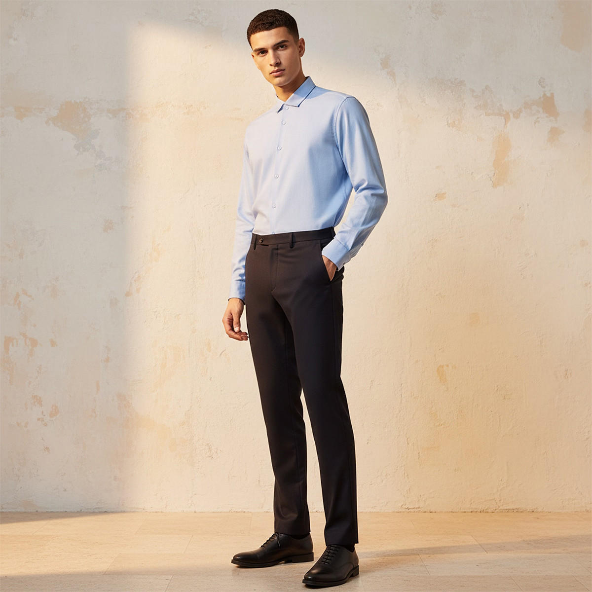Regular Fit Collared Long Sleeves Shirt-men-clothing-shirts-image-3