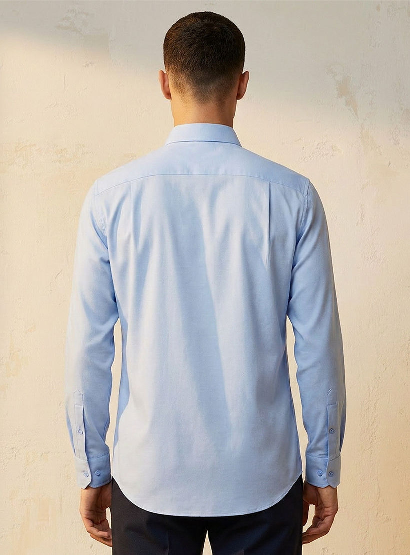 Regular Fit Collared Long Sleeves Shirt-men-clothing-shirts-image-4