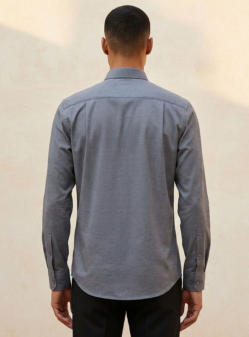 Regular Fit Collared Textured Long Sleeves Shirt-men-clothing-shirts-image-4
