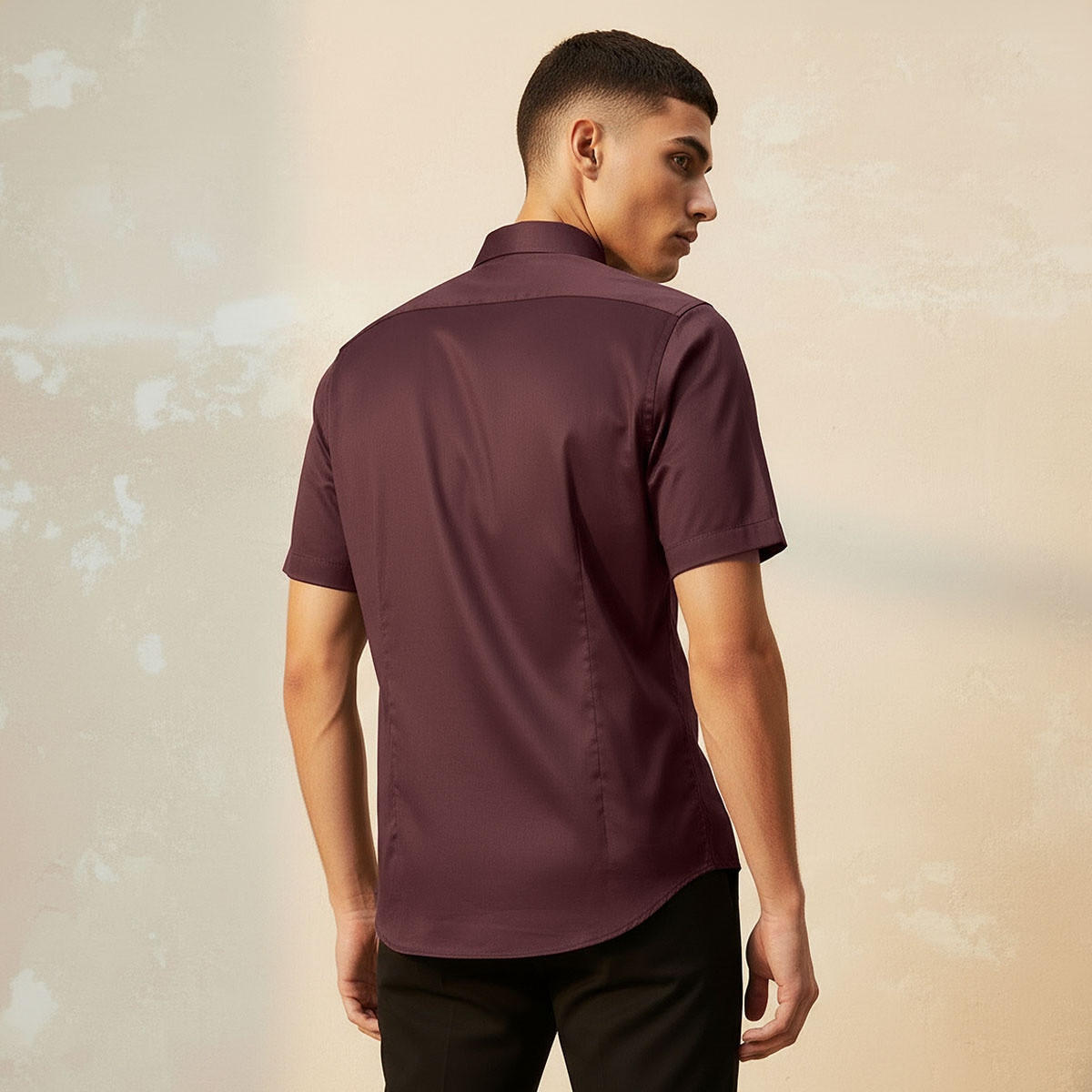 قميص بقصة سليم وياقة عادية وأكمام قصيرة-men-clothing-shirts-image-4