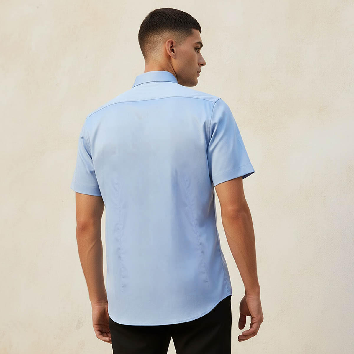 Slim Fit Collared Short Sleeves Shirt-men-clothing-shirts-image-4