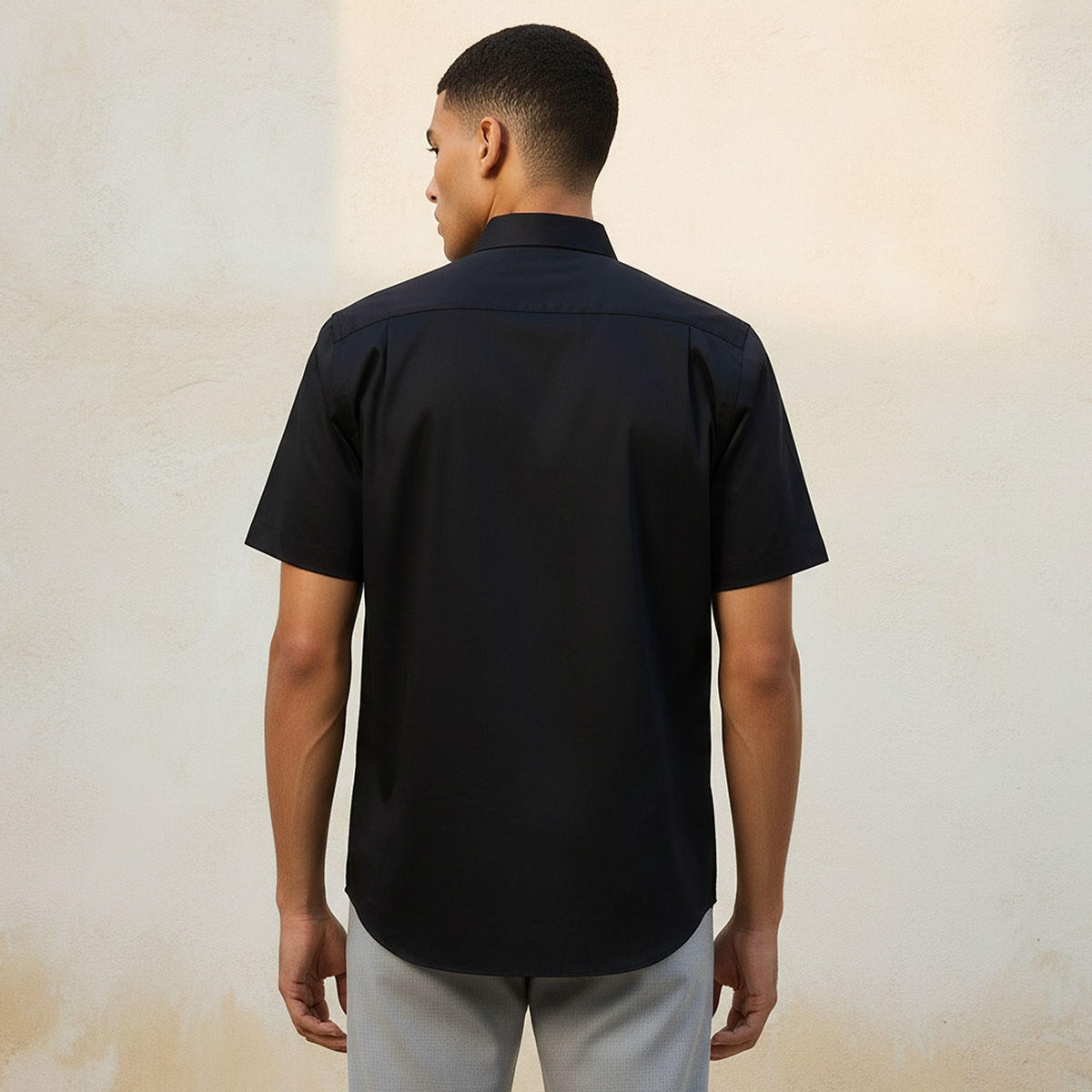 قميص بقصة سليم وياقة عادية وأكمام قصيرة-men-clothing-shirts-image-4