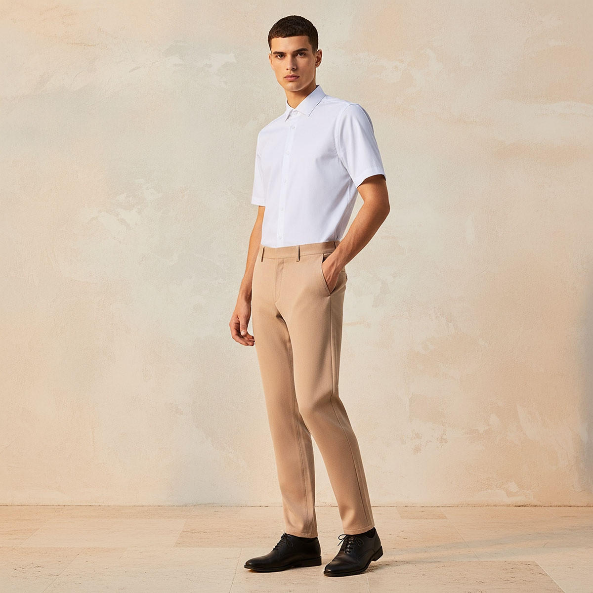 قميص بقصة سليم وياقة عادية وأكمام قصيرة-men-clothing-shirts-image-3