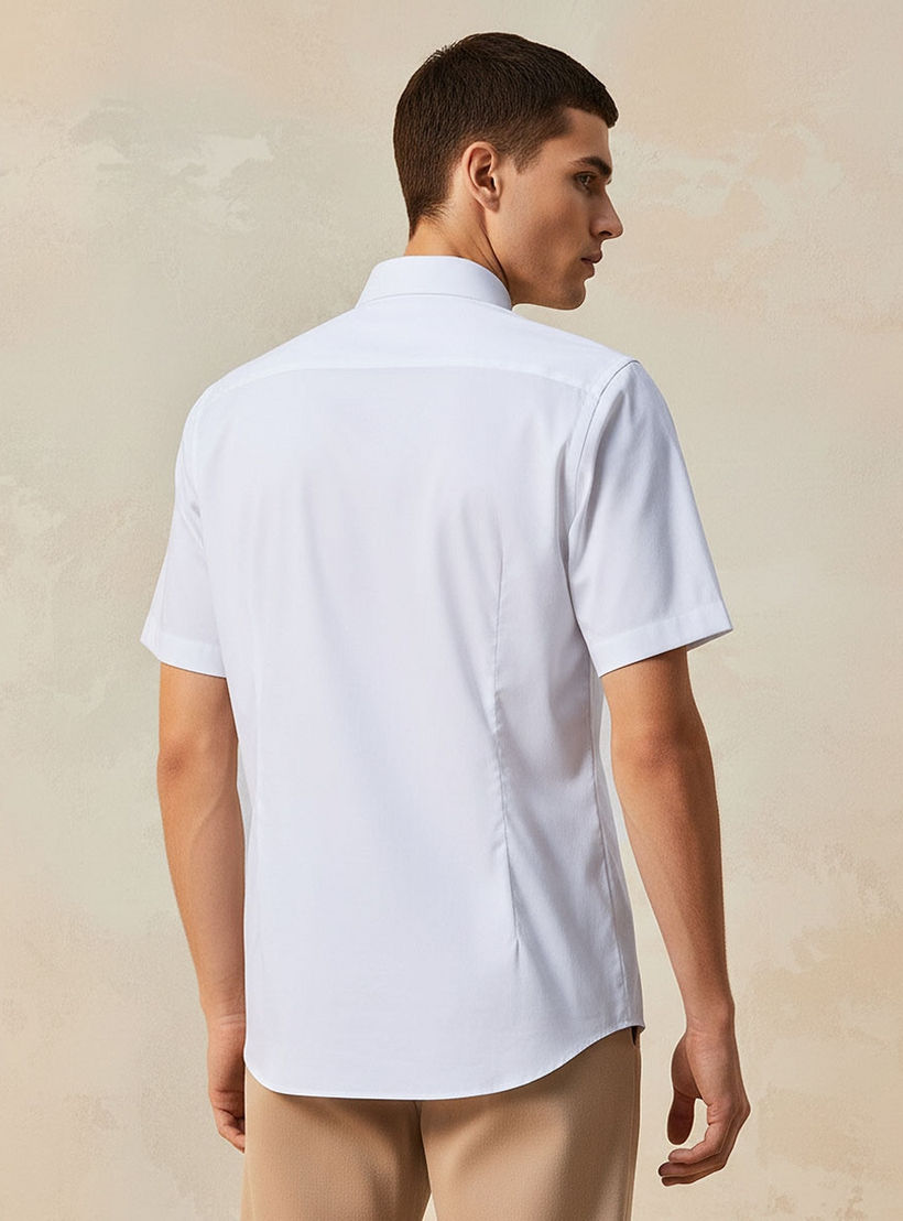 قميص بقصة سليم وياقة عادية وأكمام قصيرة-men-clothing-shirts-image-4