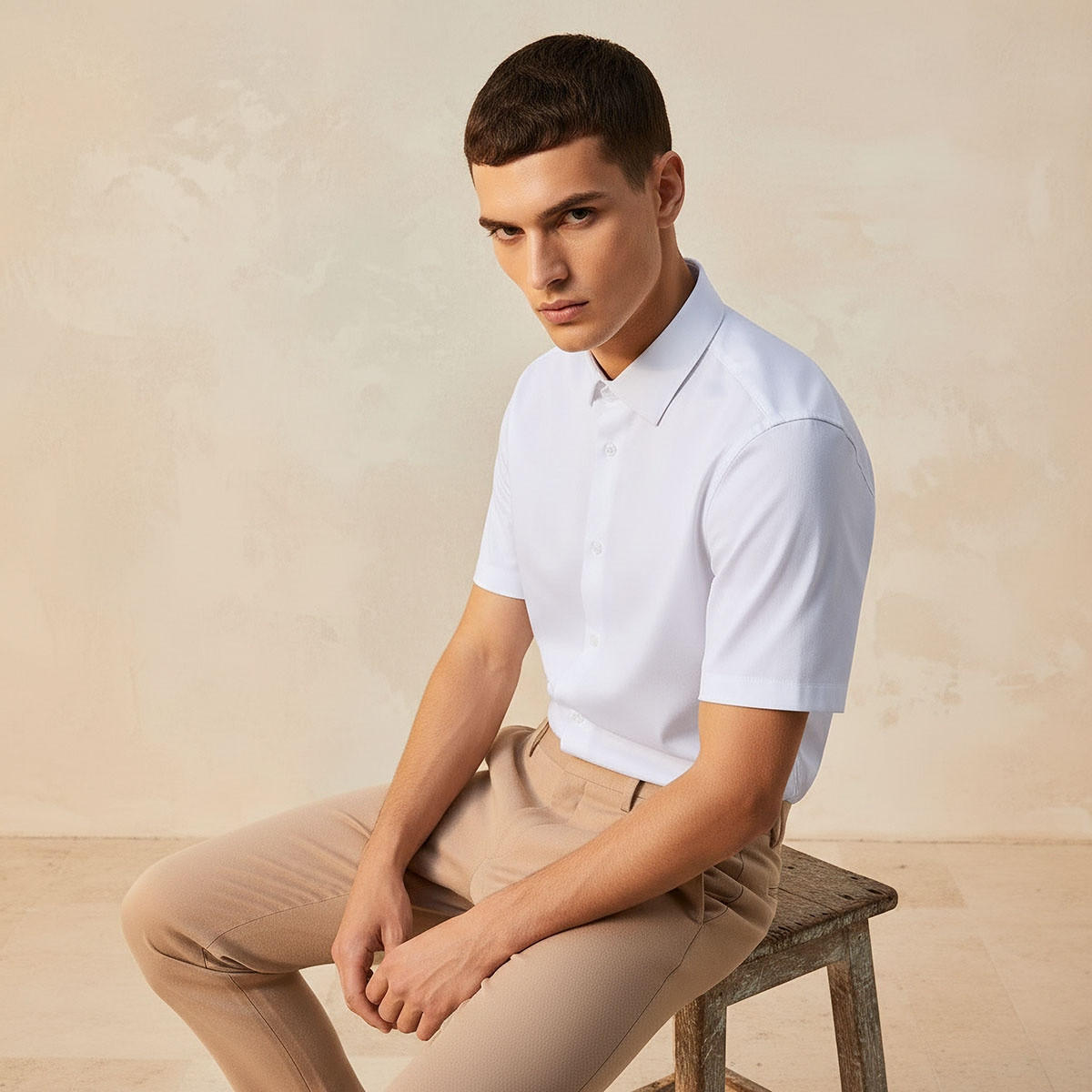 قميص بقصة سليم وياقة عادية وأكمام قصيرة-men-clothing-shirts-image-5