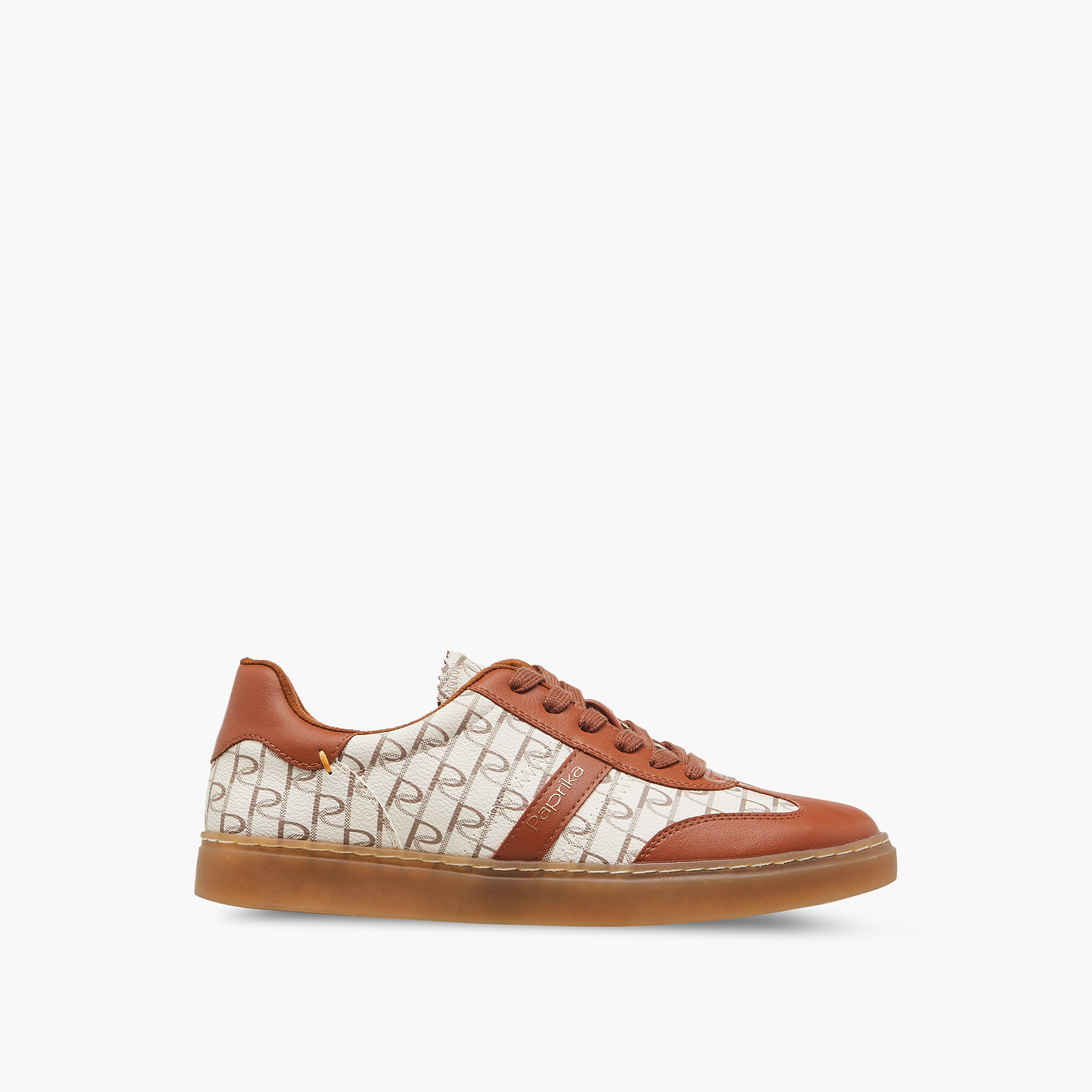 Paprika Monogram Print Lace-Up Sneakers-women-shoes-sneakers-image-3