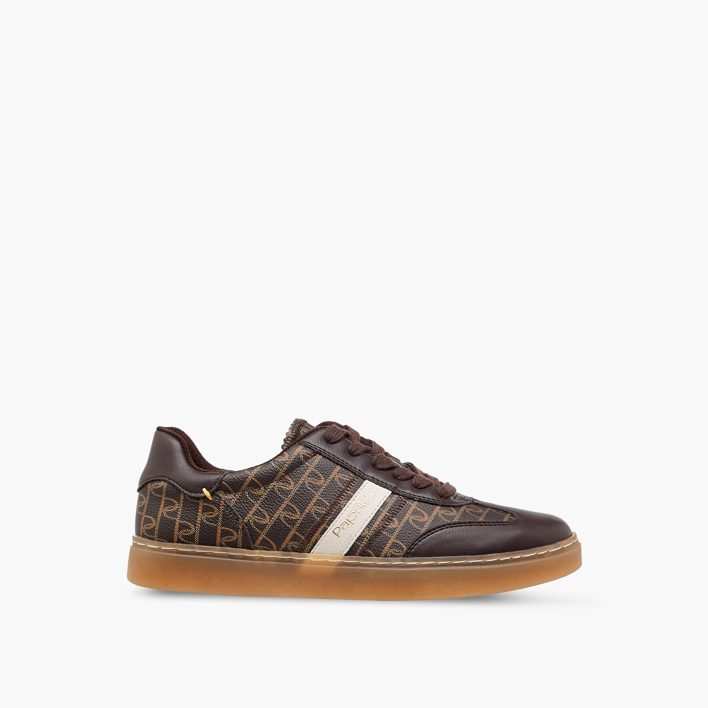 Paprika Monogram Print Lace-Up Sneakers-women-shoes-sneakers-image-3