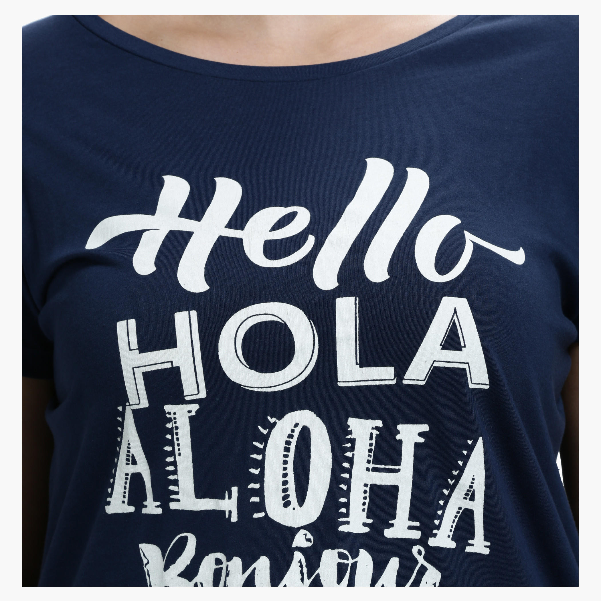 Plus Size Printed T-Shirt with Round Neck in Regular Fit-women-clothing-tshirts-image-4