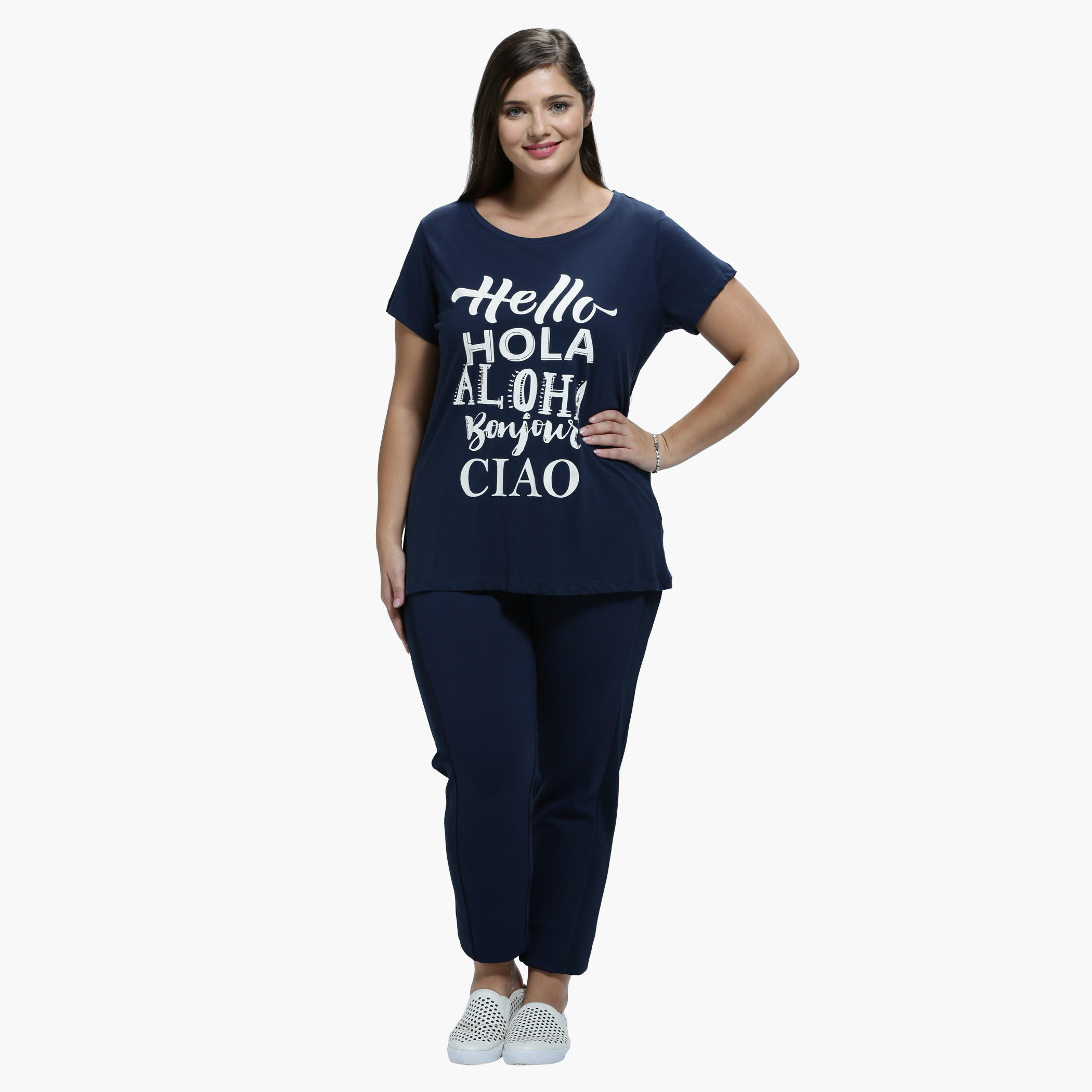 Plus Size Printed T-Shirt with Round Neck in Regular Fit-women-clothing-tshirts-image-5