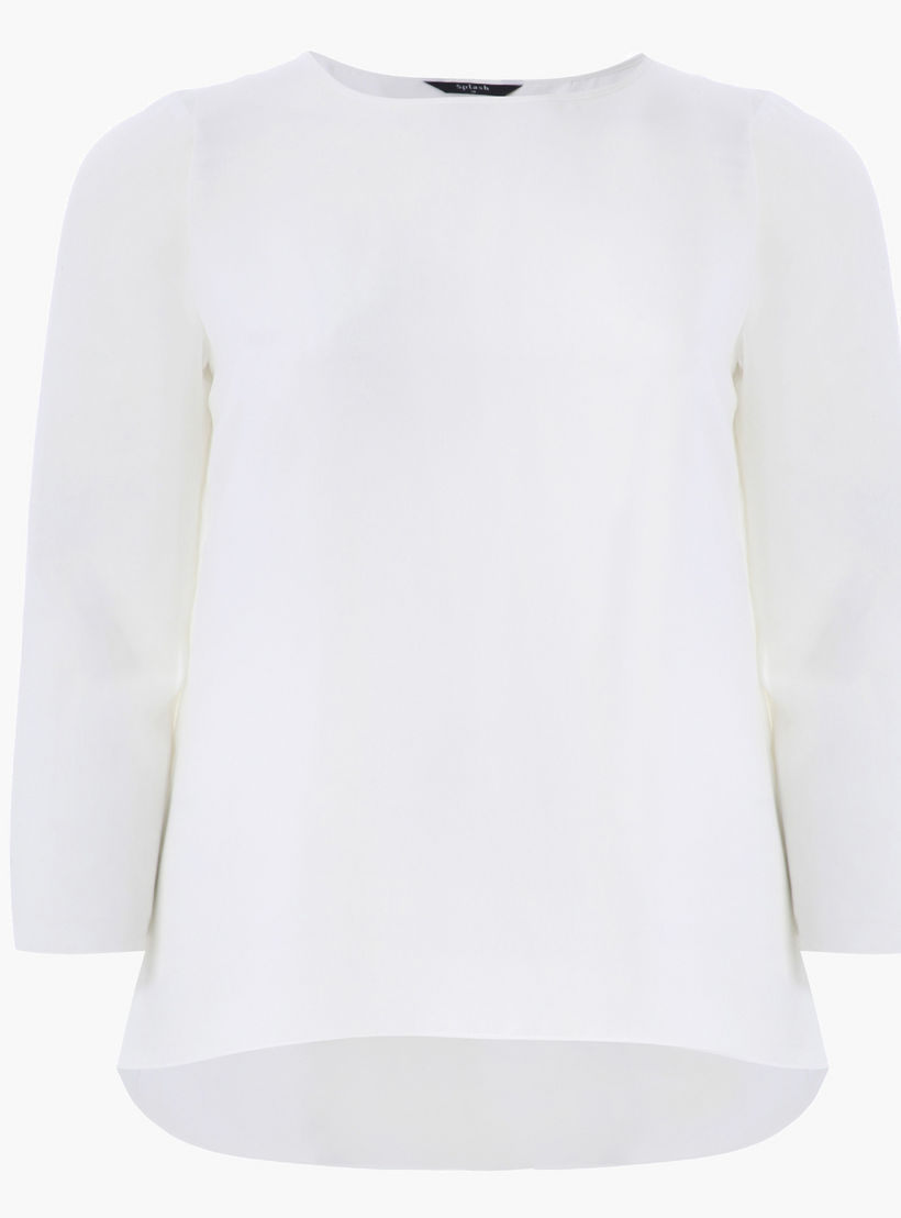 Plus Size Solid Colour Top-women-clothing-shirtsandblouses-blouses-image-3