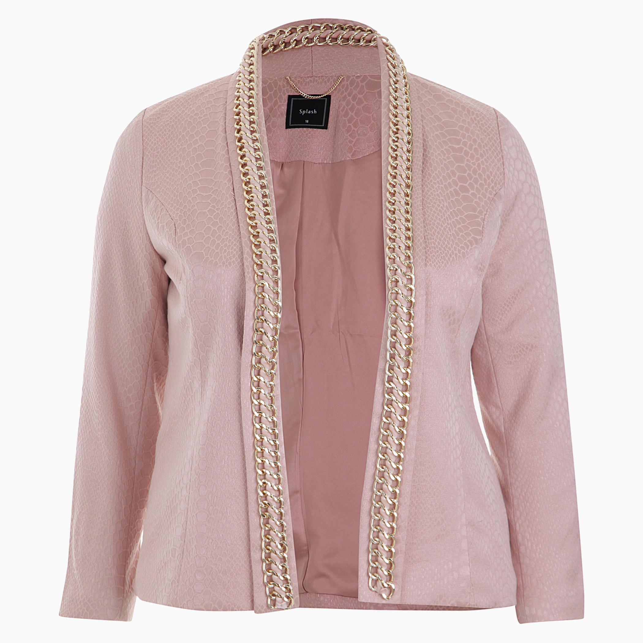 Plus Size Full-sleeved Shrug with Chain Trims-women-clothing-shirtsandblouses-blouses-image-1