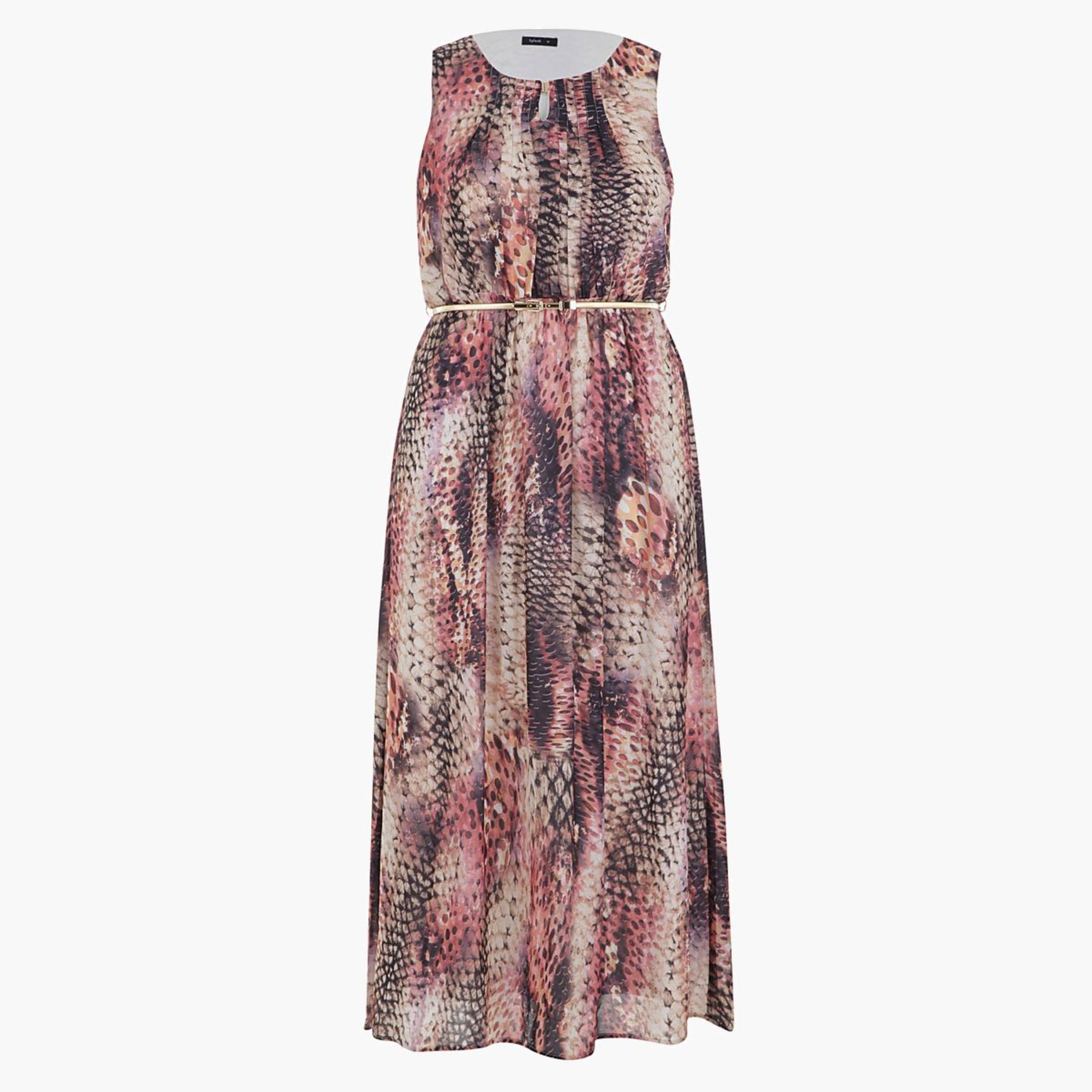 Plus Size Serpentine Print Maxi Dress-women-clothing-dresses-image-1