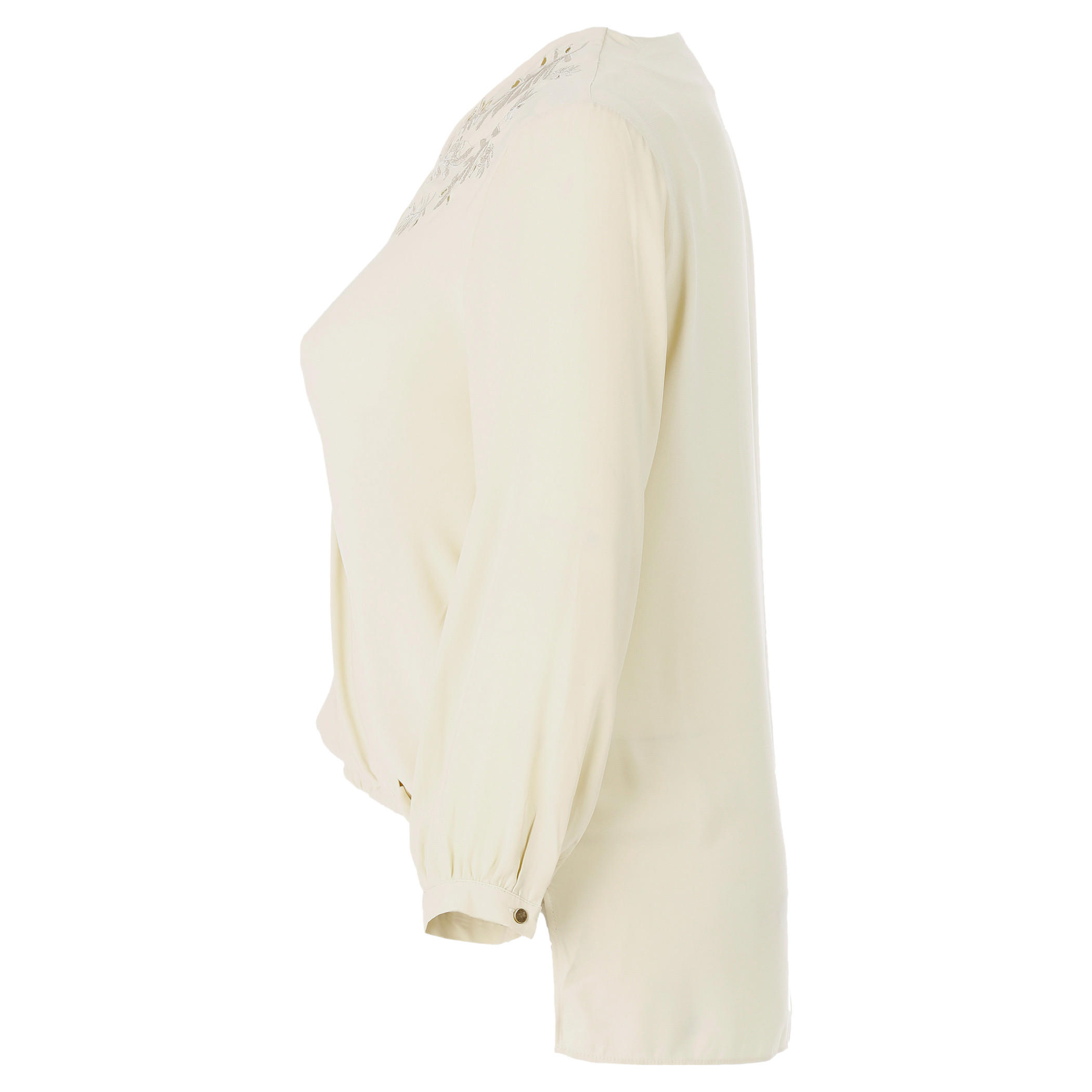 Plus Size Wrap Top with V-Neck and Cutwork Pattern-women-clothing-shirtsandblouses-blouses-image-1