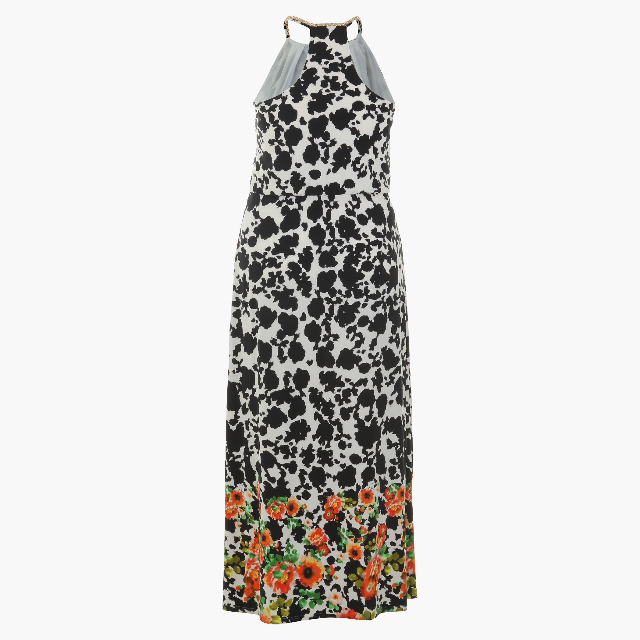 Plus Size Sleeveless Printed Maxi Dress with Neck Trim-women-clothing-dresses-image-2