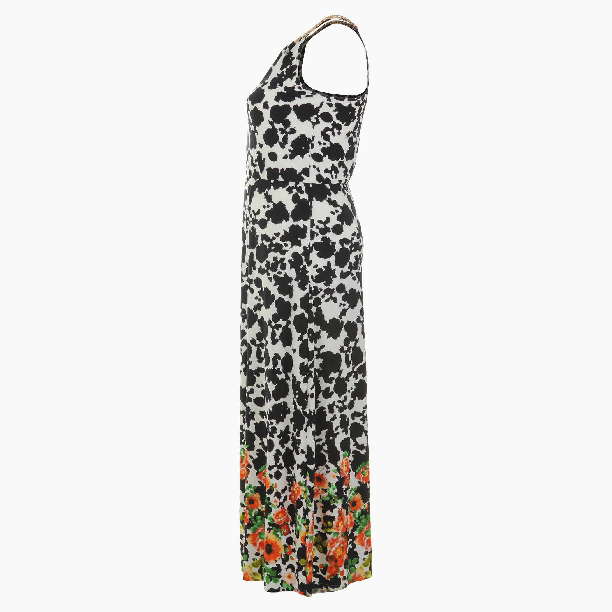 Plus Size Sleeveless Printed Maxi Dress with Neck Trim-women-clothing-dresses-image-3