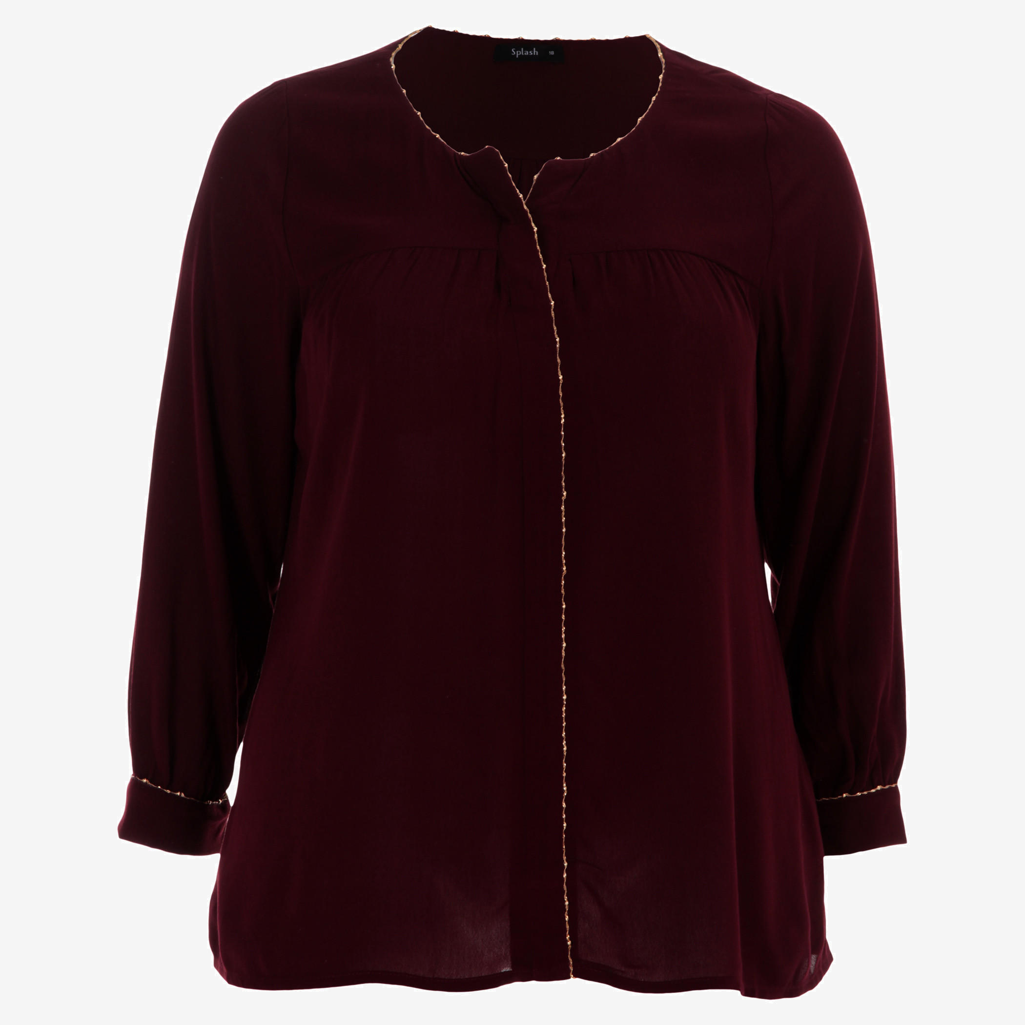 Plus Size Long Sleeves Top with Edge Trim Detailing-women-clothing-shirtsandblouses-blouses-image-1