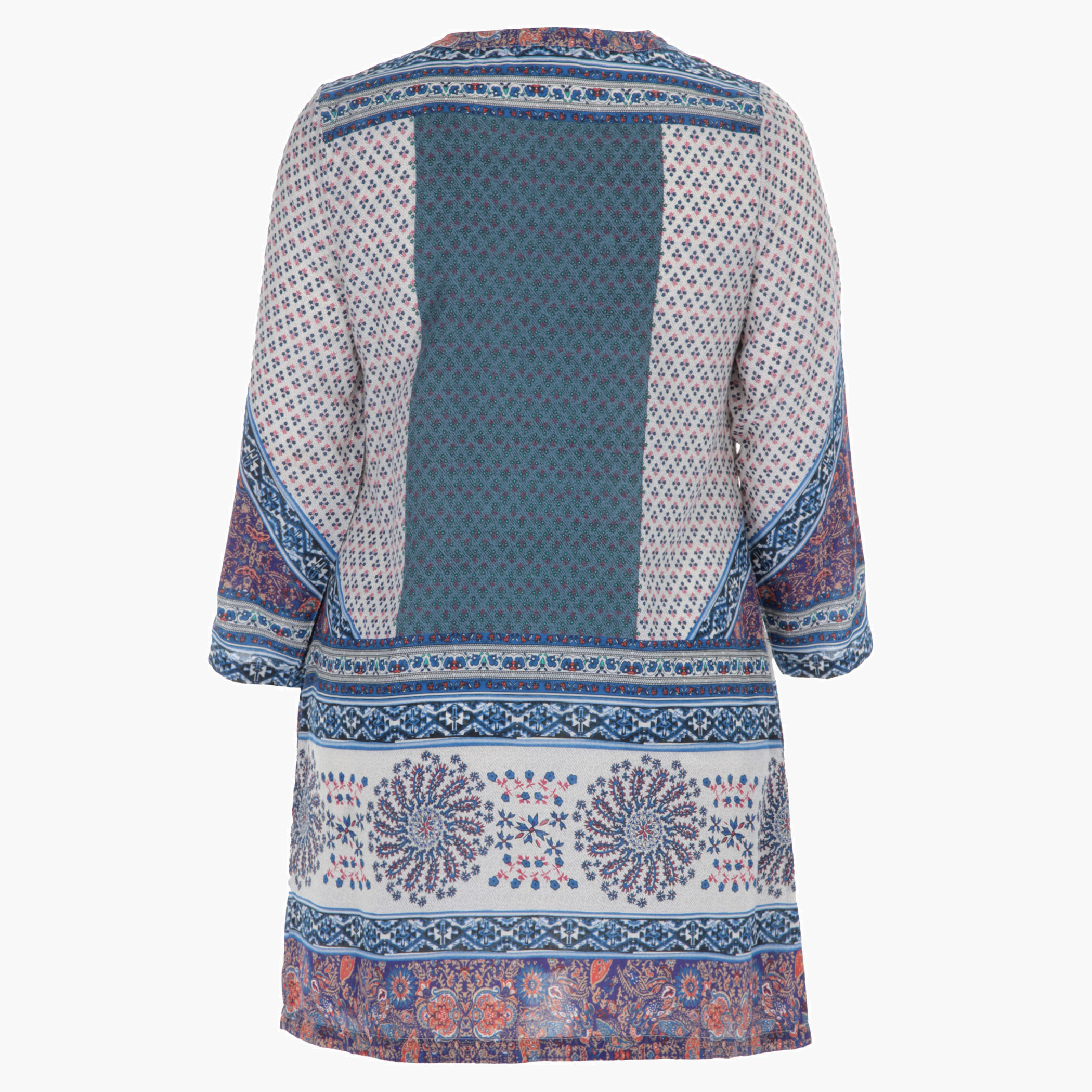 Printed Tunic with V-neck and Long Sleeves-women-clothing-shirtsandblouses-blouses-image-2