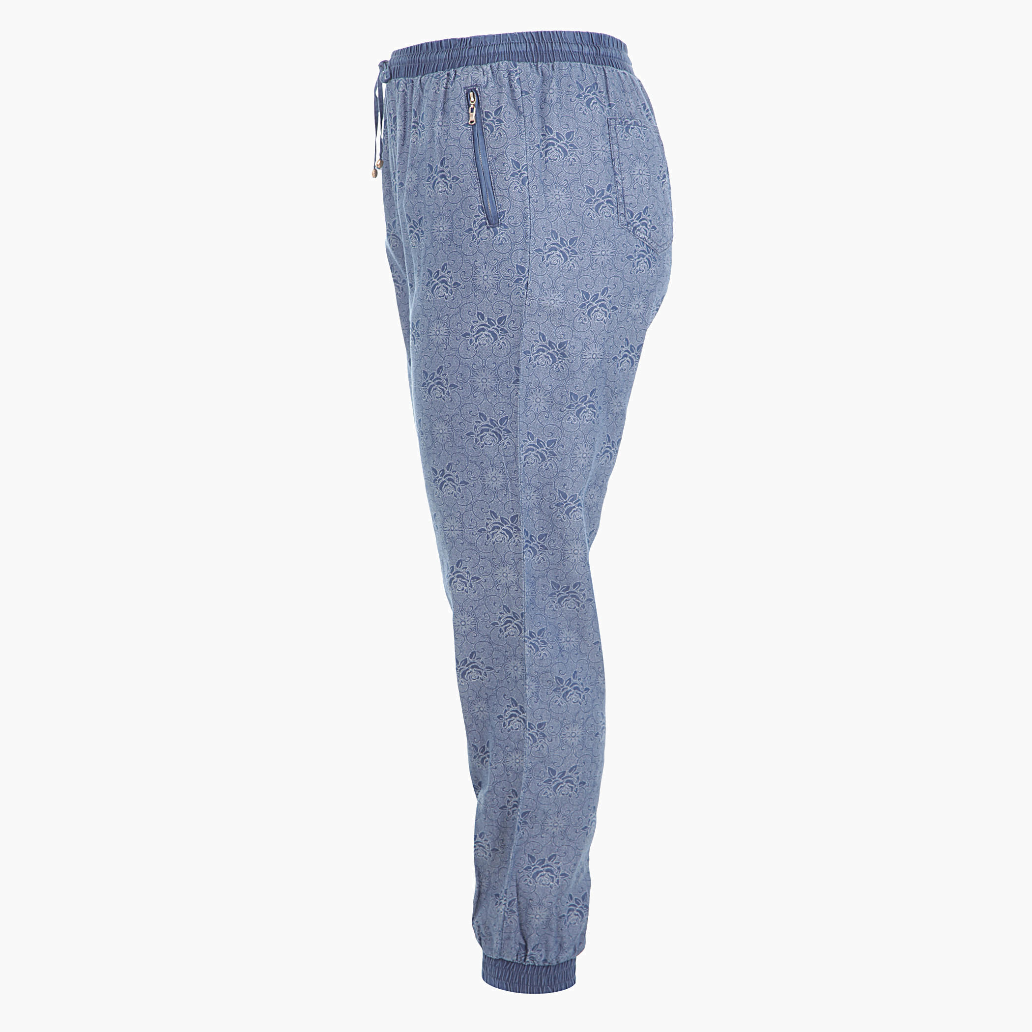 Plus Size Printed Denims with Cuffed Hem-women-clothing-bottoms-joggers-image-1
