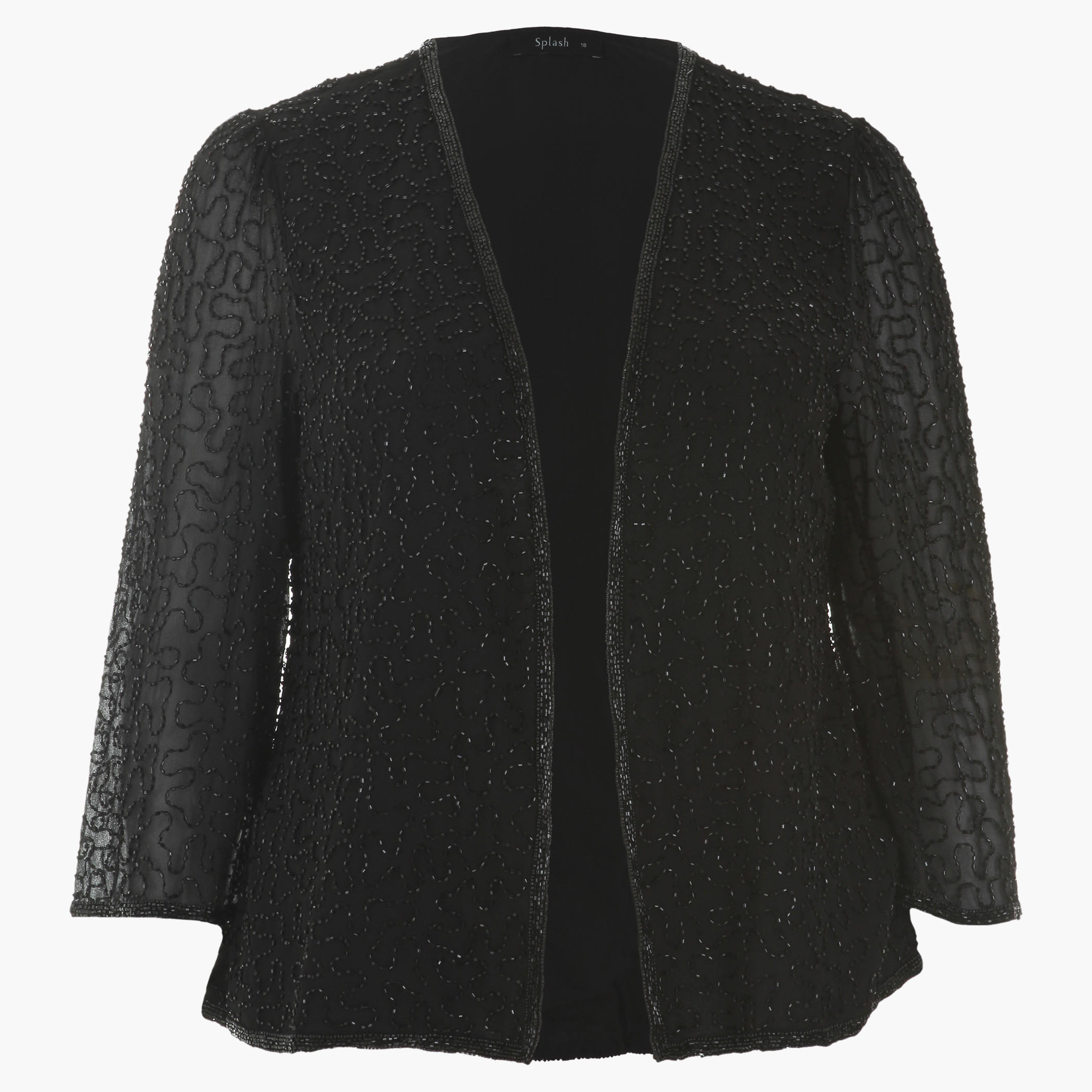 Plus Size Embellished Jacket with Long Sleeves-women-winterwear-coatsandjackets-jackets-image-1