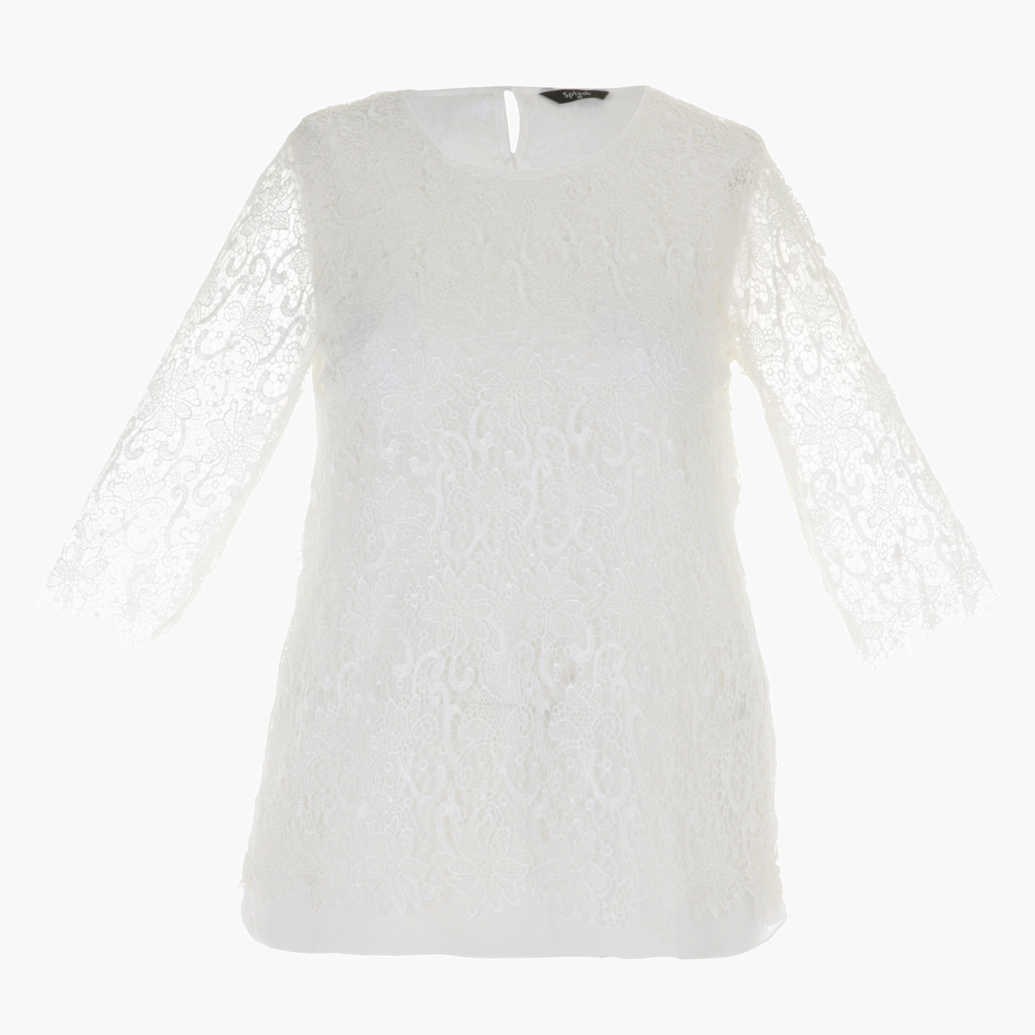 Plus Size Lace Top with Long Sleeves-women-clothing-shirtsandblouses-blouses-image-1