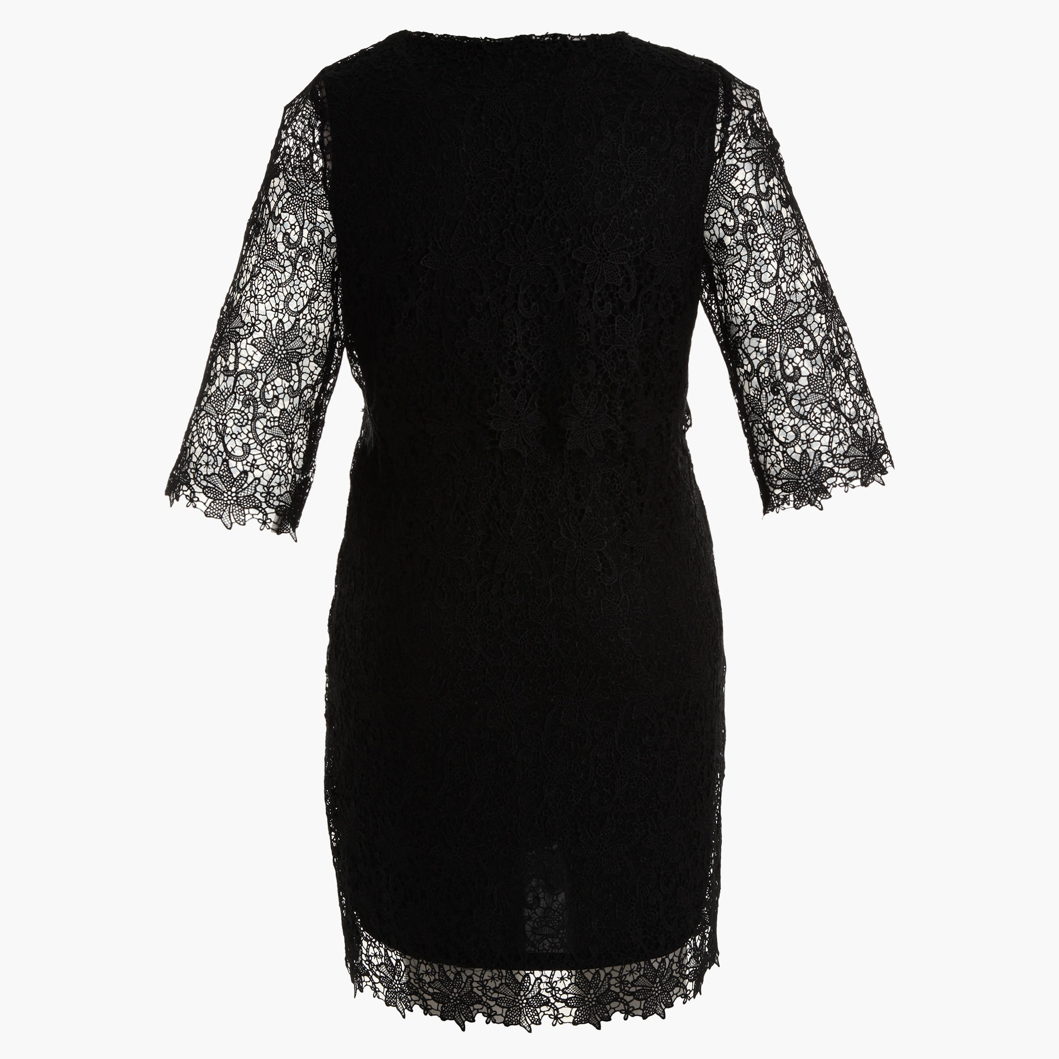Plus Size Layered Lace Top with Three-Quarter Sleeves-women-clothing-dresses-image-2