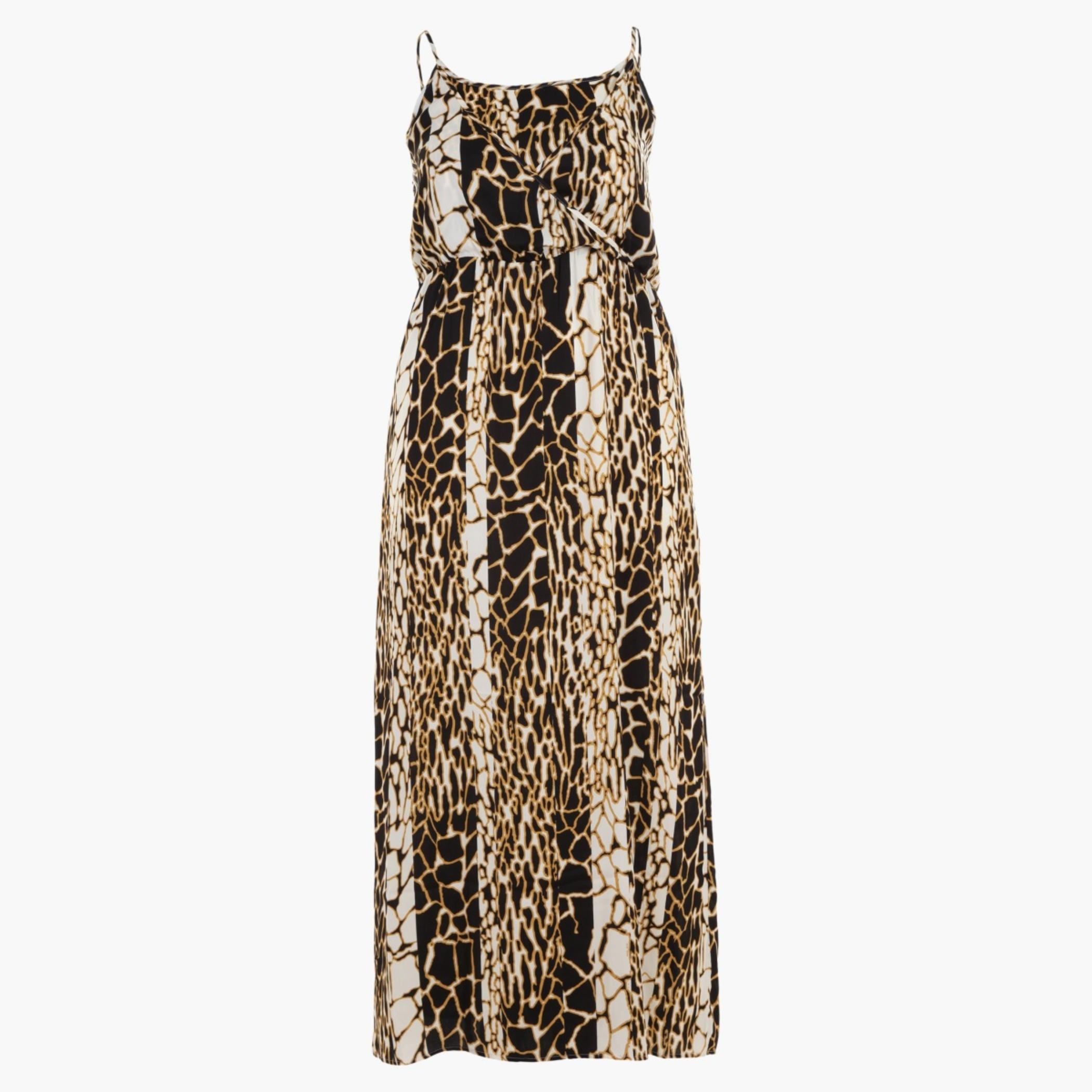 Plus Size Round Neck Maxi Dress with Animal Print All Over-women-clothing-dresses-image-1