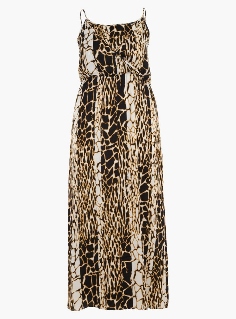 Plus Size Round Neck Maxi Dress with Animal Print All Over-women-clothing-dresses-image-1
