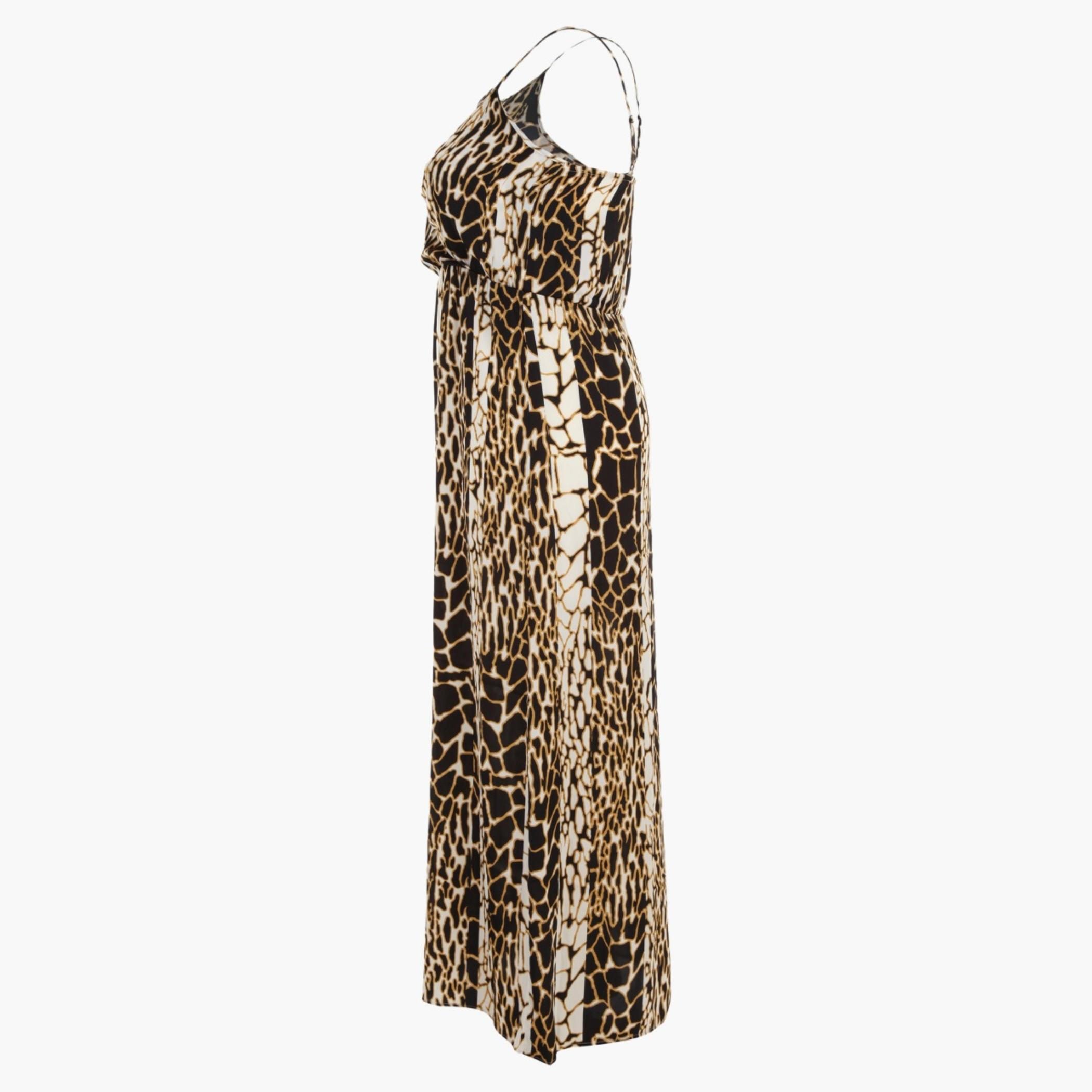 Plus Size Round Neck Maxi Dress with Animal Print All Over-women-clothing-dresses-image-3