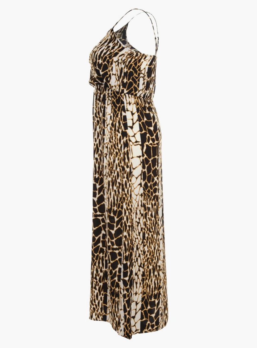 Plus Size Round Neck Maxi Dress with Animal Print All Over-women-clothing-dresses-image-3
