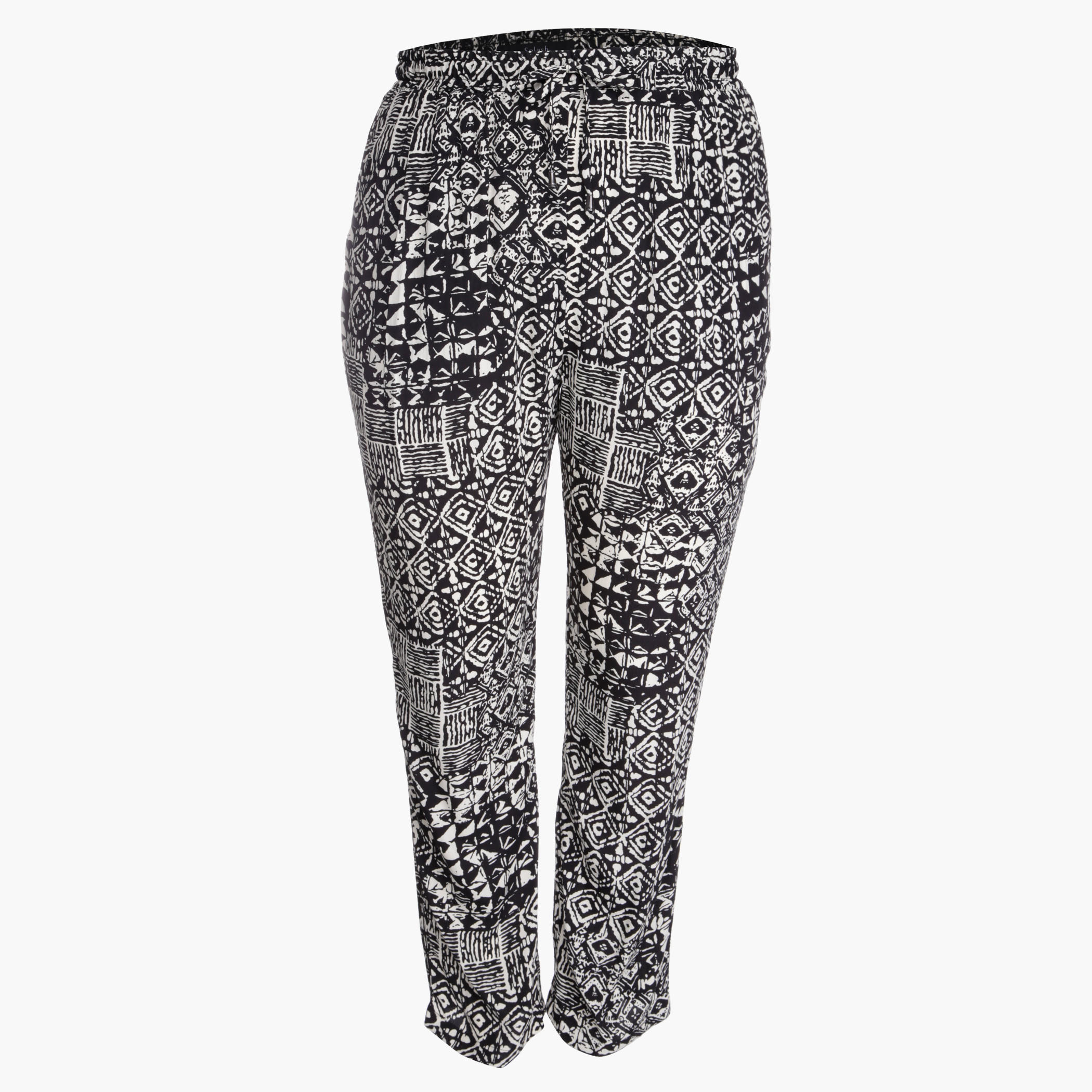 Plus Size Straight Cut Pants with All Over Print-women-clothing-bottoms-trousers-image-1