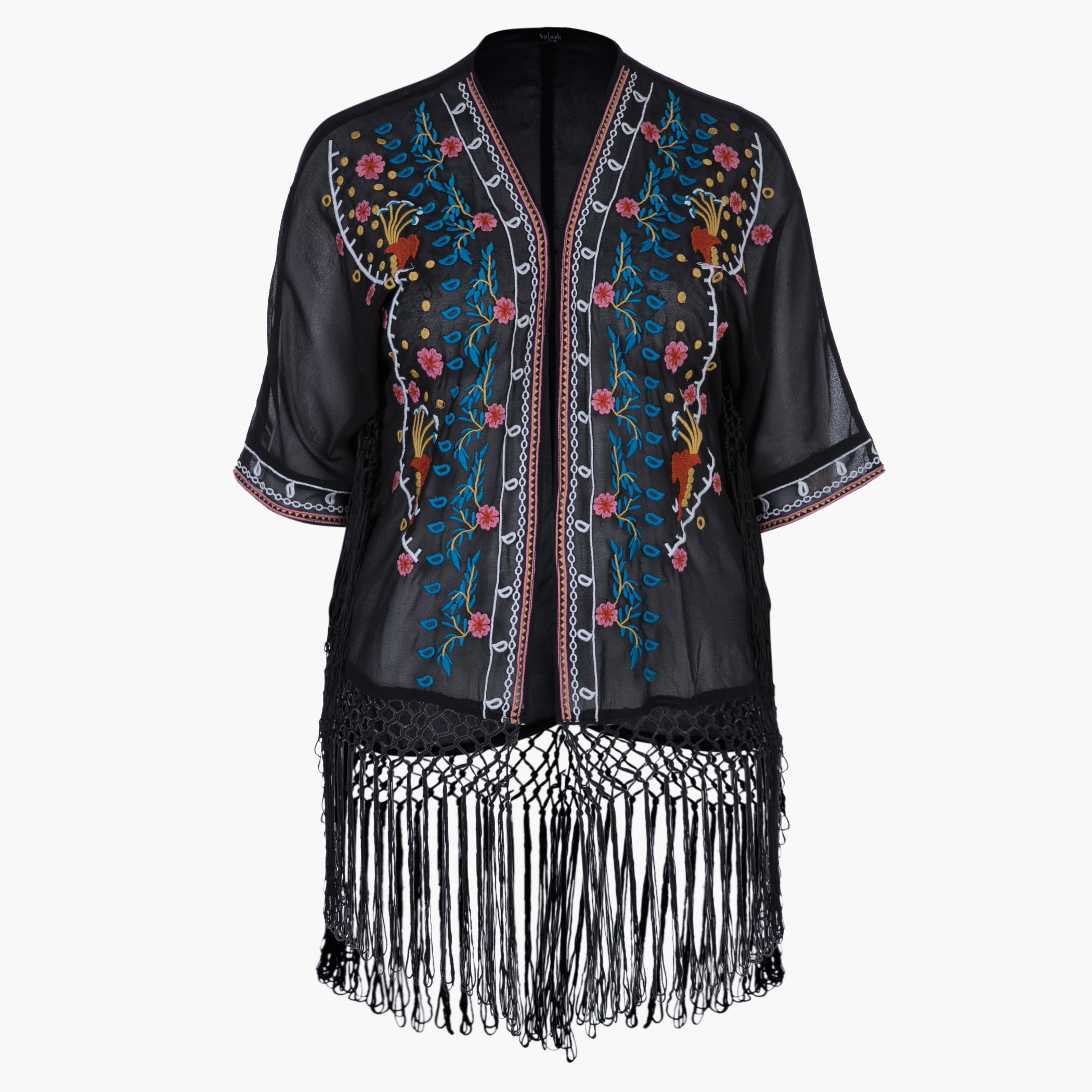 Plus Size Jacket with Print and Tassels-women-clothing-shirtsandblouses-blouses-image-1
