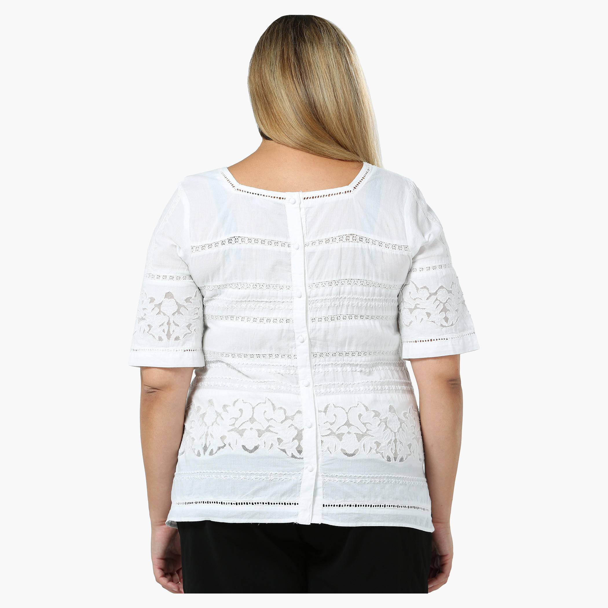 Plus Size Short-sleeved Embroidered Top-women-clothing-shirtsandblouses-blouses-image-2