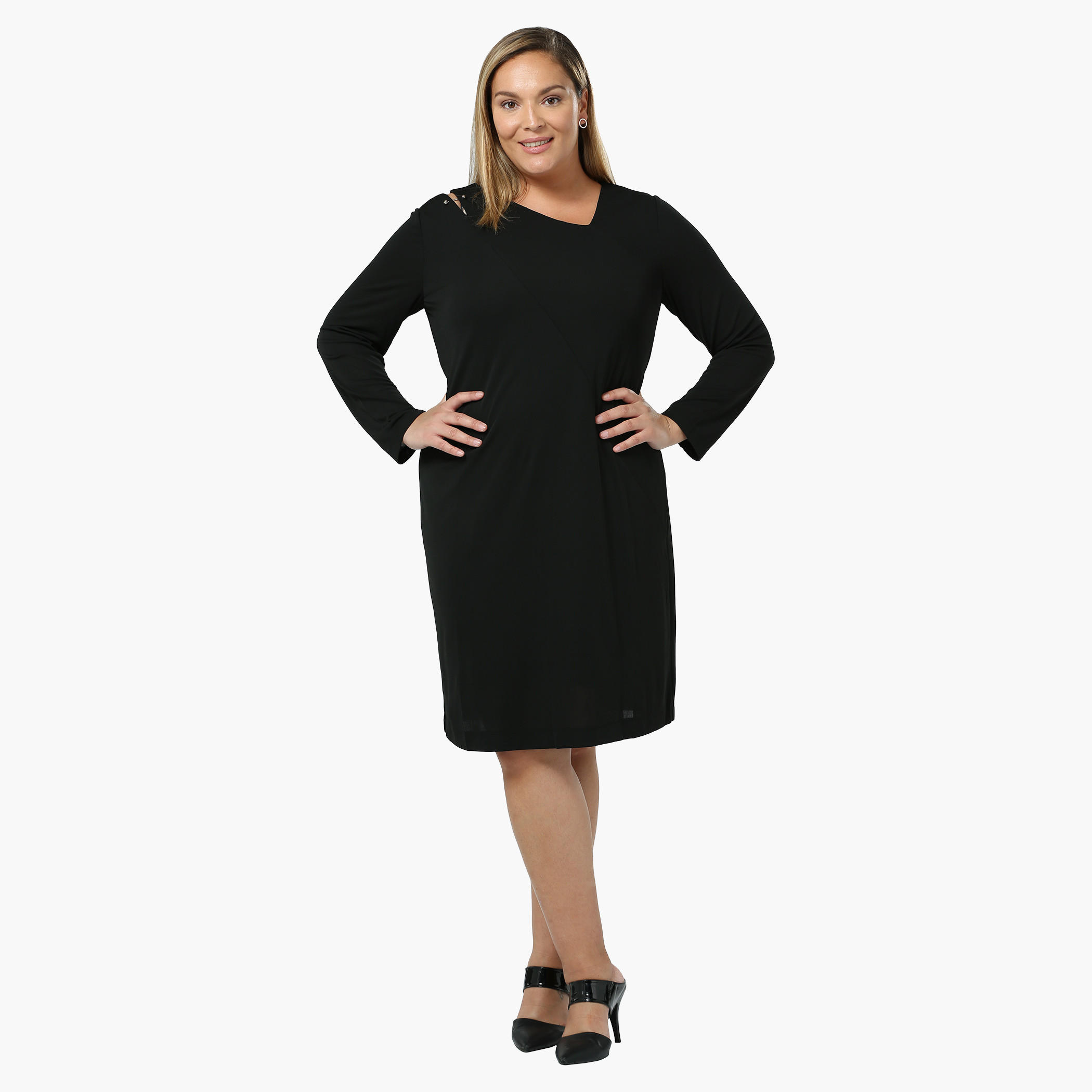 Plus Size Full-sleeved Cut-out Tunic-women-clothing-shirtsandblouses-blouses-image-1