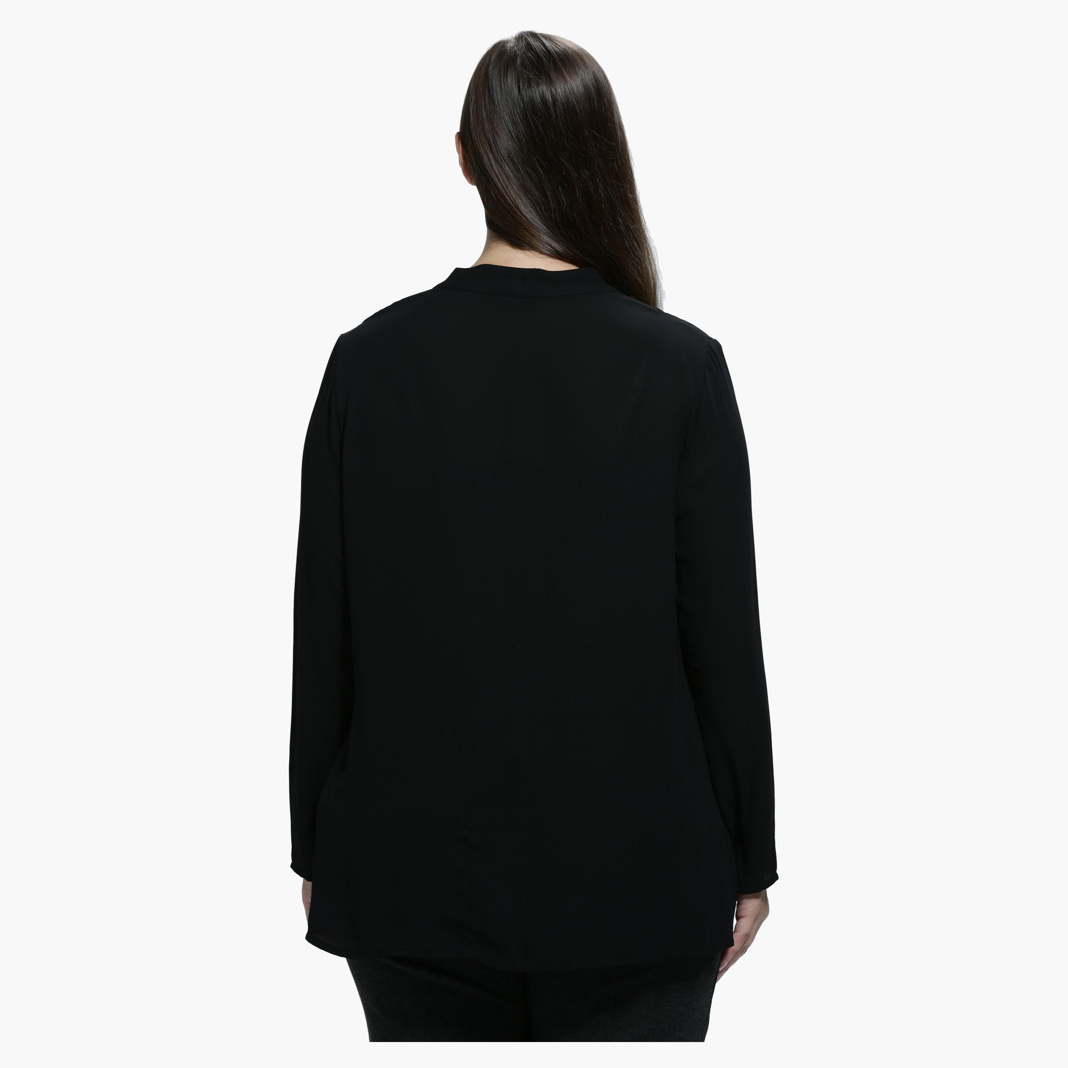 Plus Size Top with V-Neck and Long Sleeves-women-clothing-shirtsandblouses-blouses-image-2