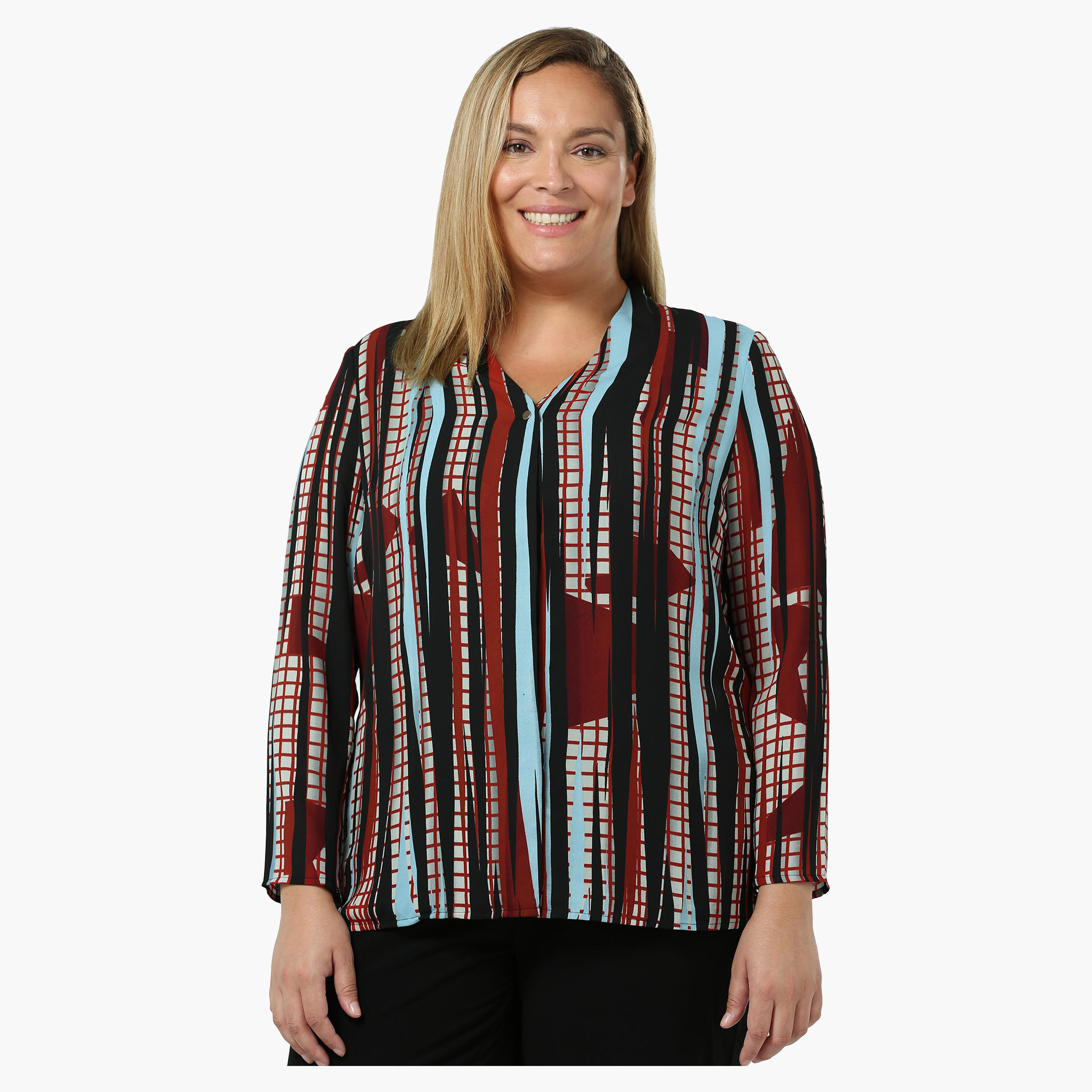 Plus Size Printed Full-sleeved Top-women-clothing-shirtsandblouses-blouses-image-1